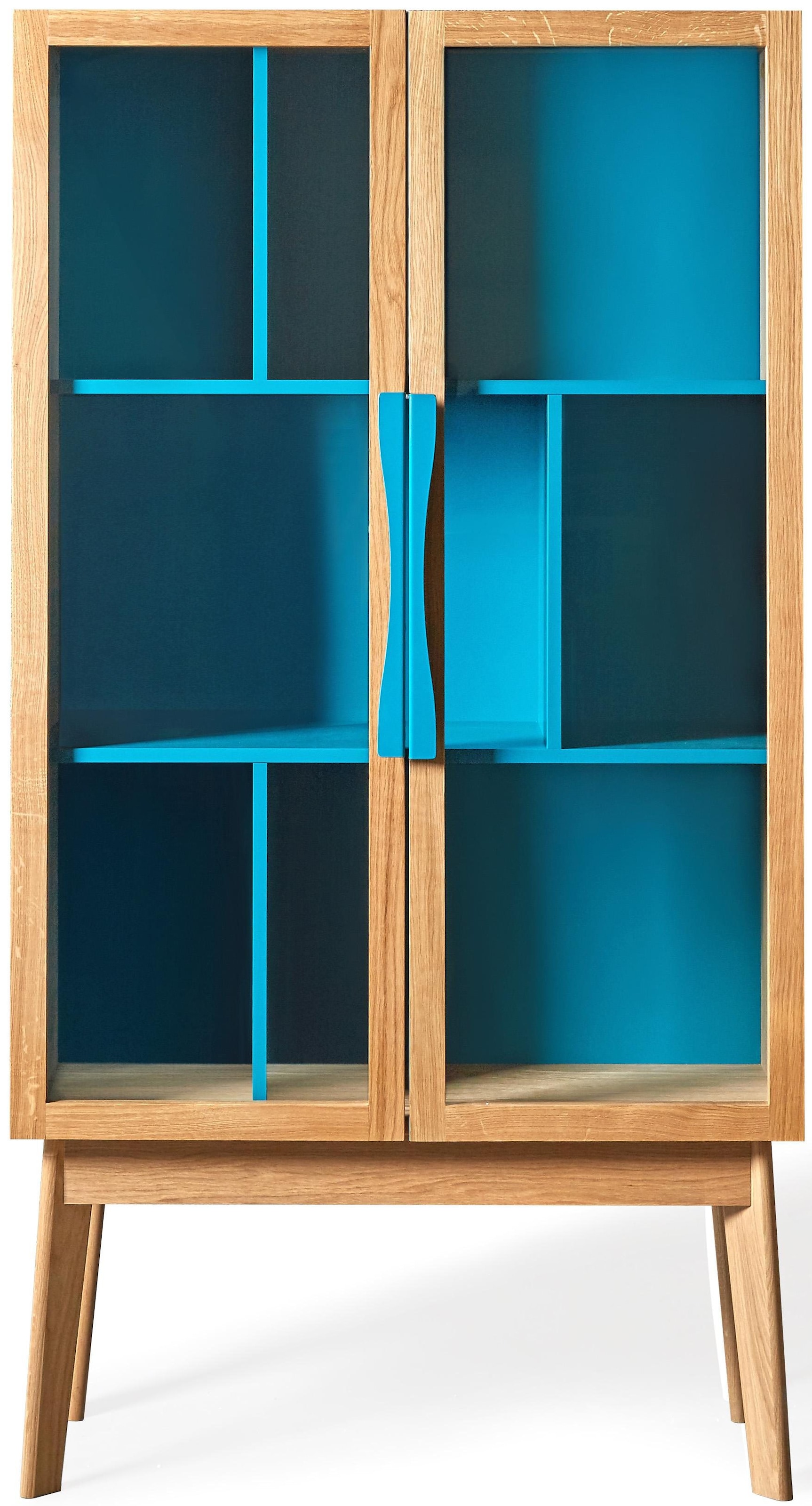 Breite Bücherregal Raten Holzfurnier cm, bestellen auf »Hilla«, Glaseinsätzen, 88 aus Türen Woodman Eiche mit