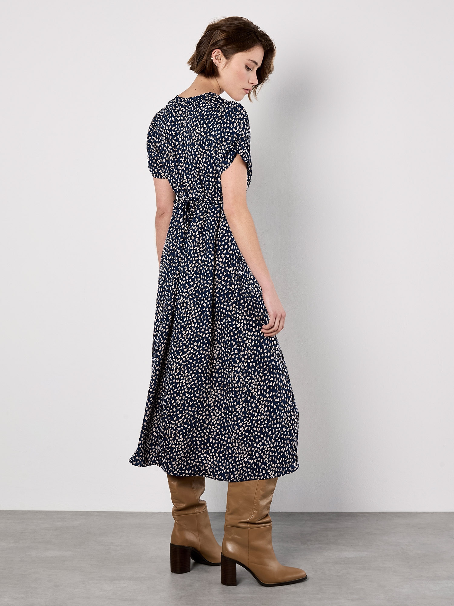 Apricot Druckkleid »Animalprintkleid« 2 tlg. mit zarten Raffungen