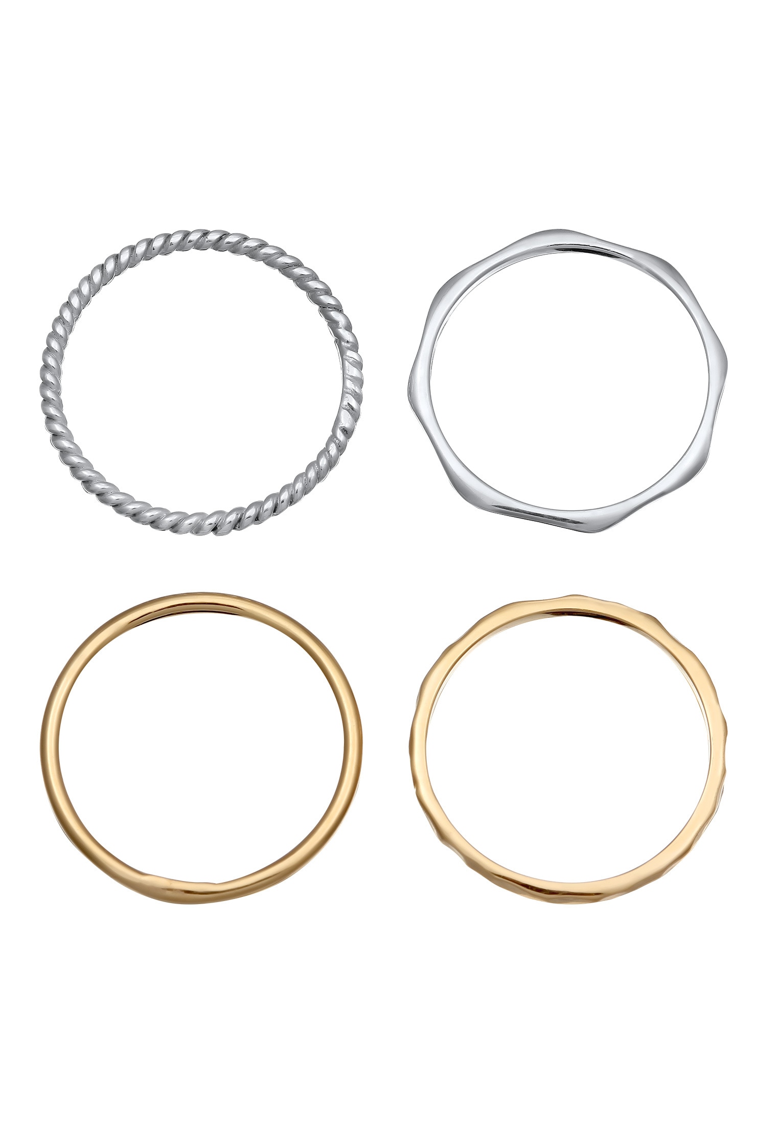 Elli Ring-Set »Ring Stapelringe Bicolor 925 Sterling Silver Gold-plated«