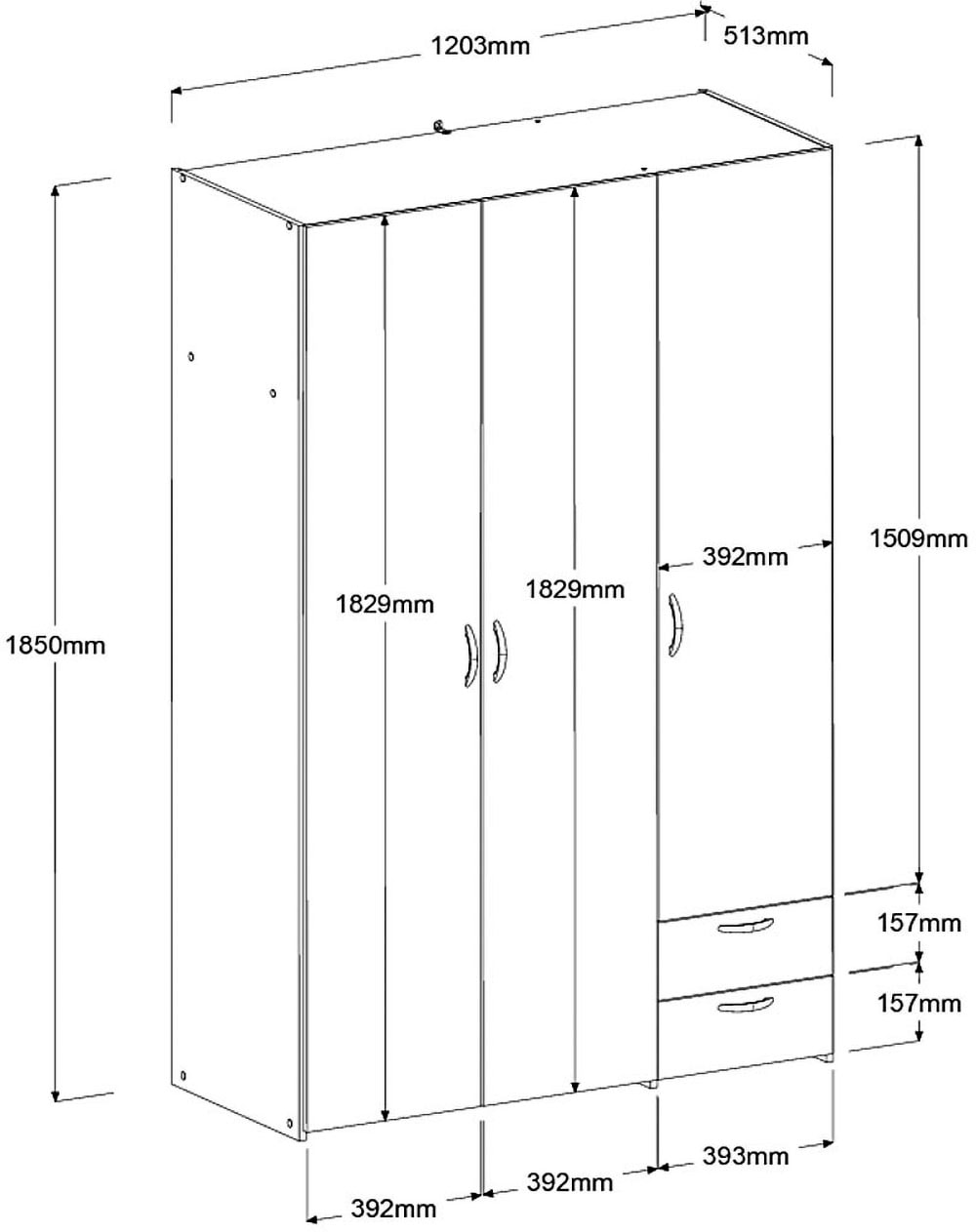 Parisot Drehtürenschrank »Daily 12« 1 Stk. tlg.