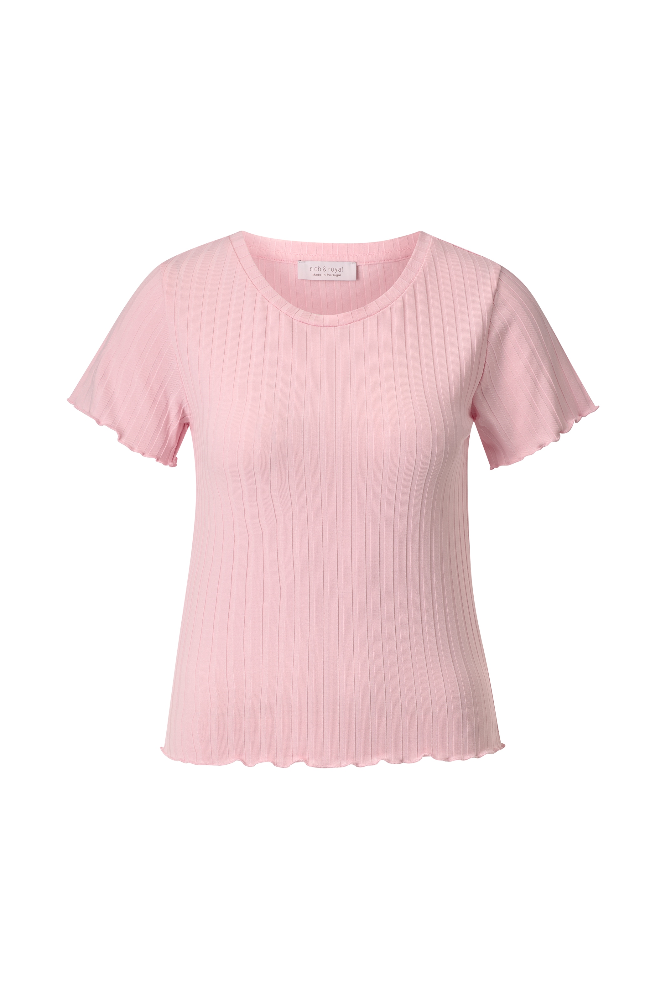 RICHROYAL Kurzarmshirt, Mit gewelltem Saum an Rumpf und Ärmeln
