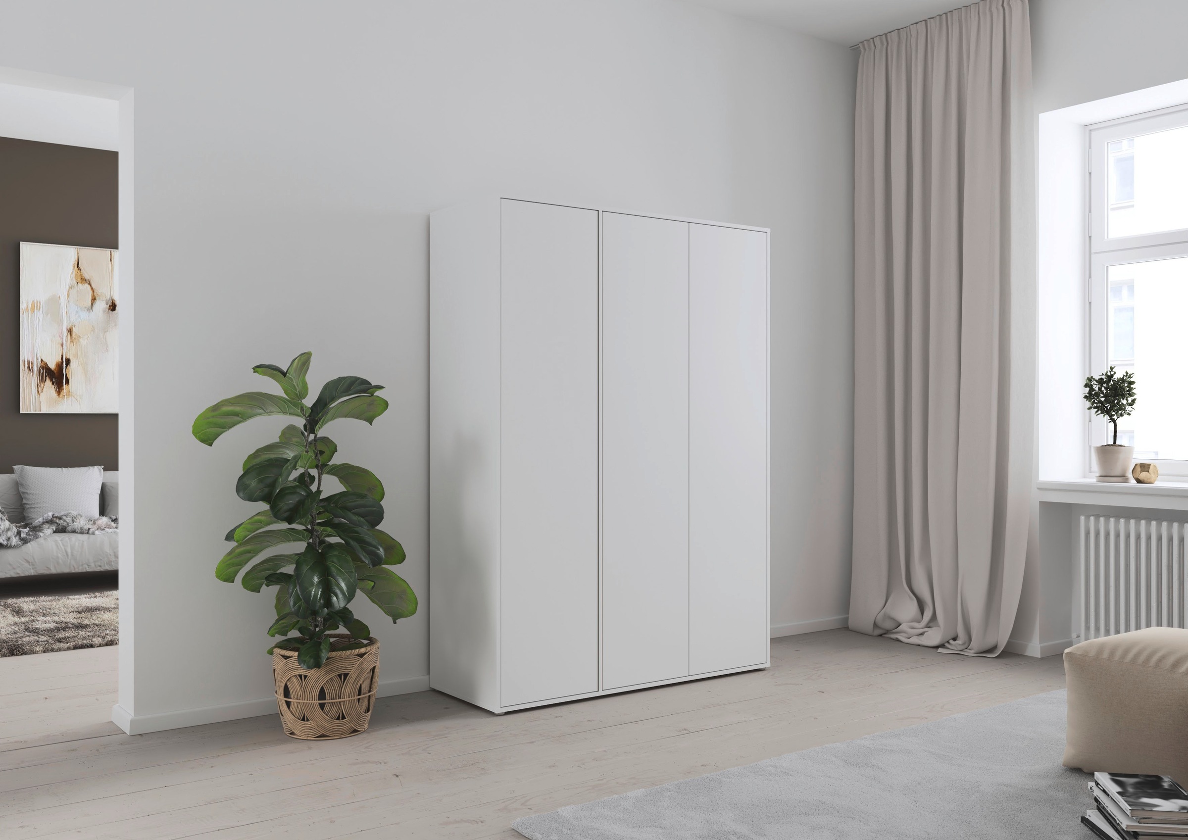 rauch Drehtürenschrank »Kleiderschrank Schrank Garderobe Wäscheschrank NABILA viel Stauraum«, (in 3 verschiedenen Ausstattungen BASIC/CLASSIC/PREMIUM), in 2 Breiten mit Push-to-Open Funktion TOPSELLER MADE IN GERMANY