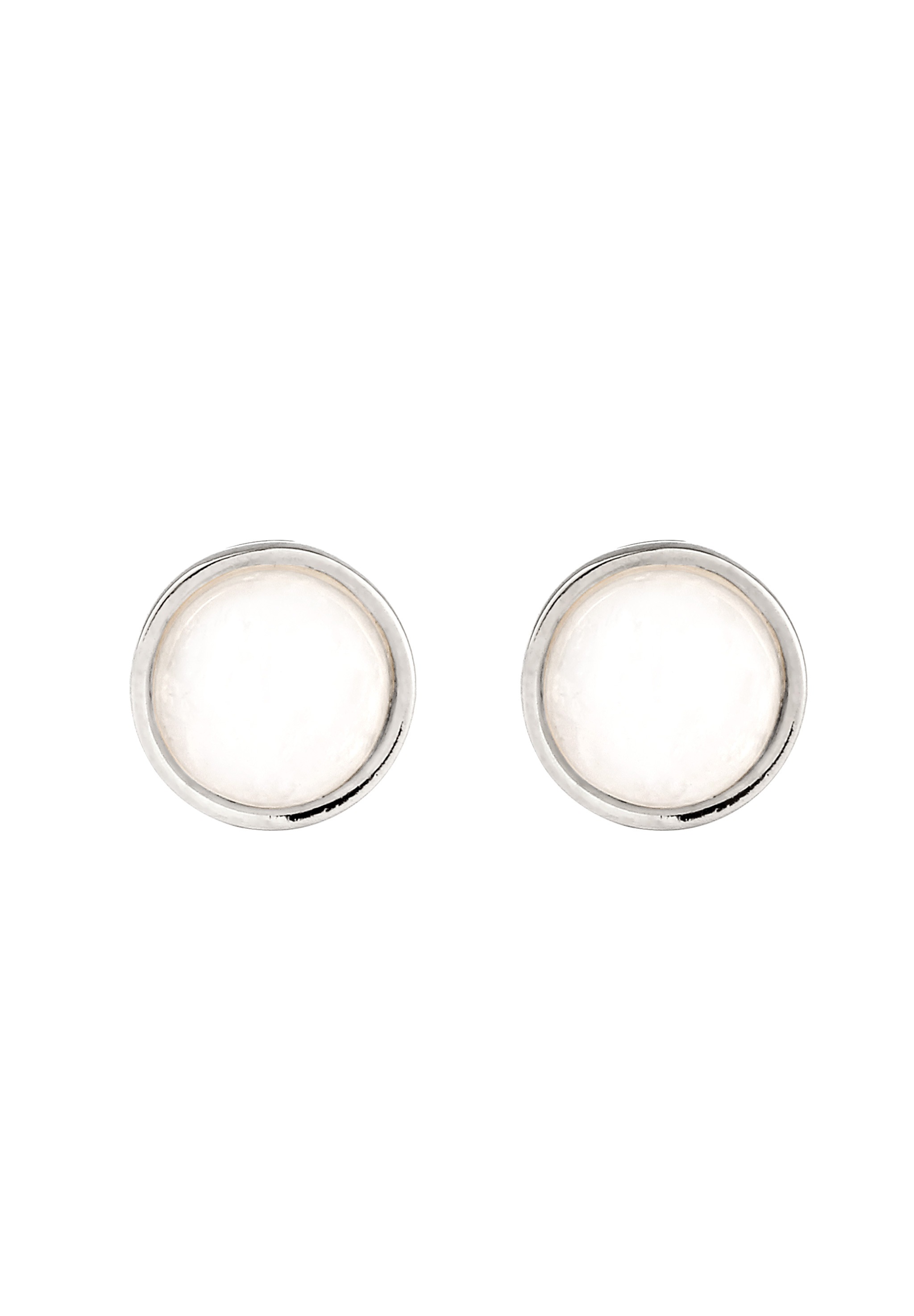 Elli Paar Ohrstecker »Ohrringe Ohrstecker Mondstein Weiß 925 Sterling Silber vergoldet«