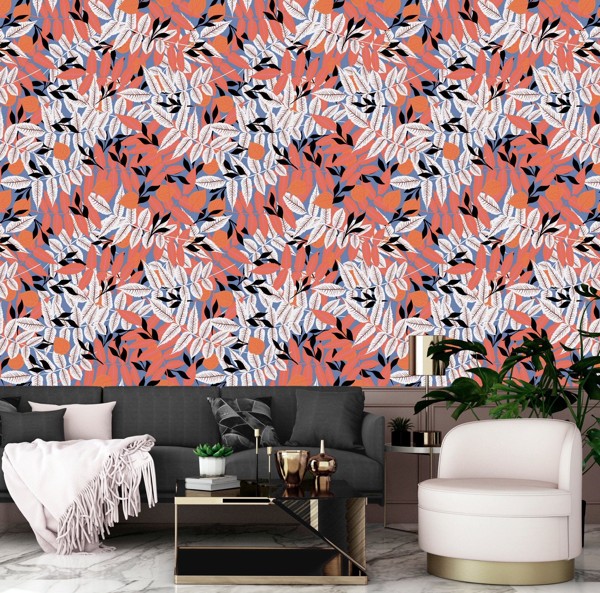 queence Vinyltapete »Adriana«, floral-geblümt-gemustert-Motiv, 90x250cm, selbstklebend, kinderleichte Anbringung, Sticker
