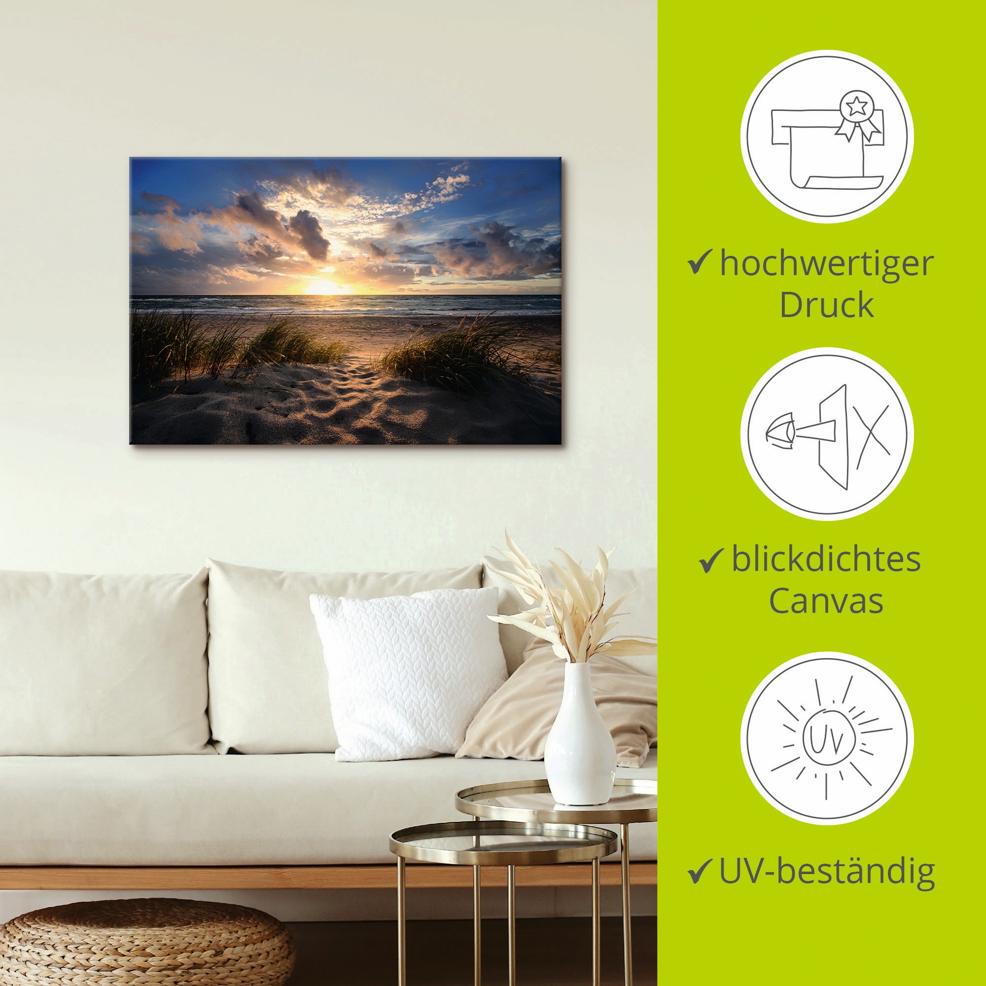 Artland Leinwandbild »Ostseestrand« Strand 1 Stk. tlg. auf Holzrahmen gespannt