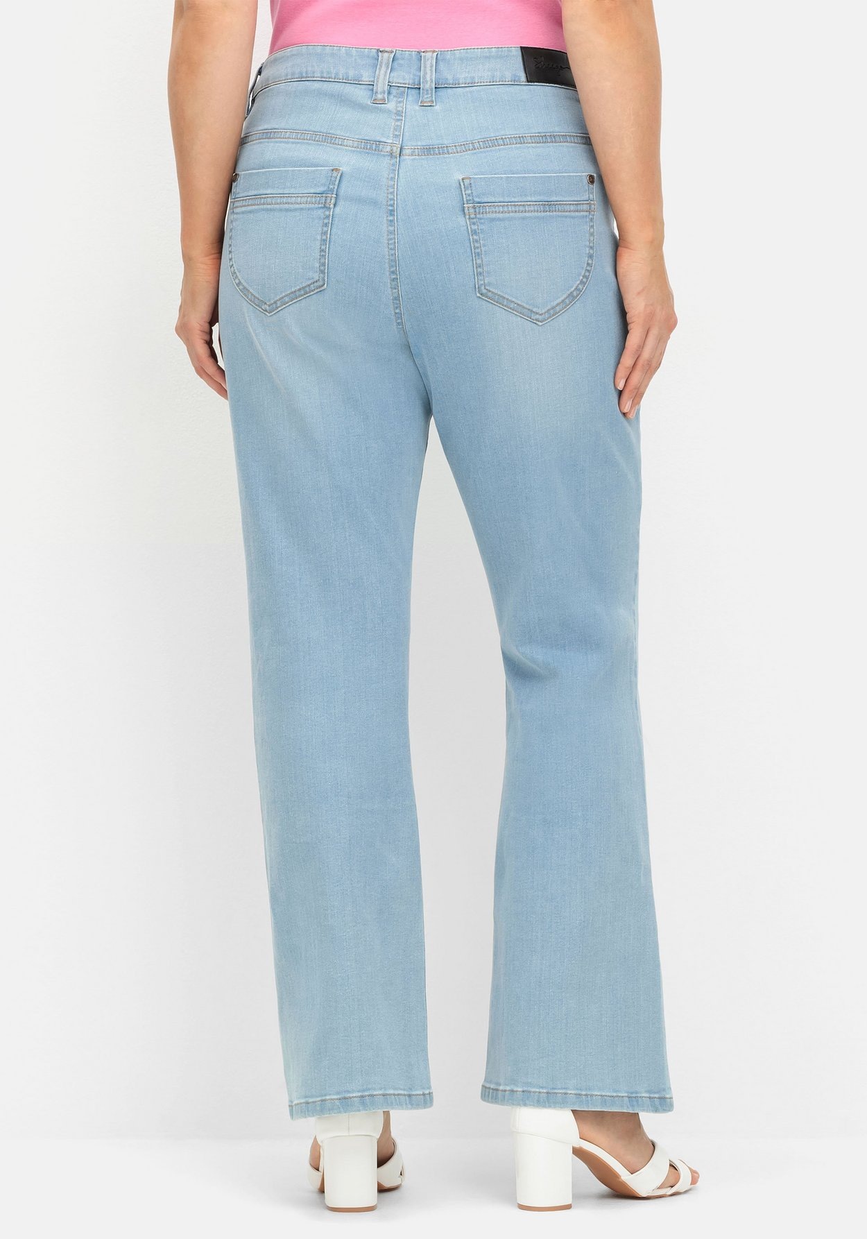 Sheego Bootcut-Jeans »Jeans mit Used-Effekten, extralang«