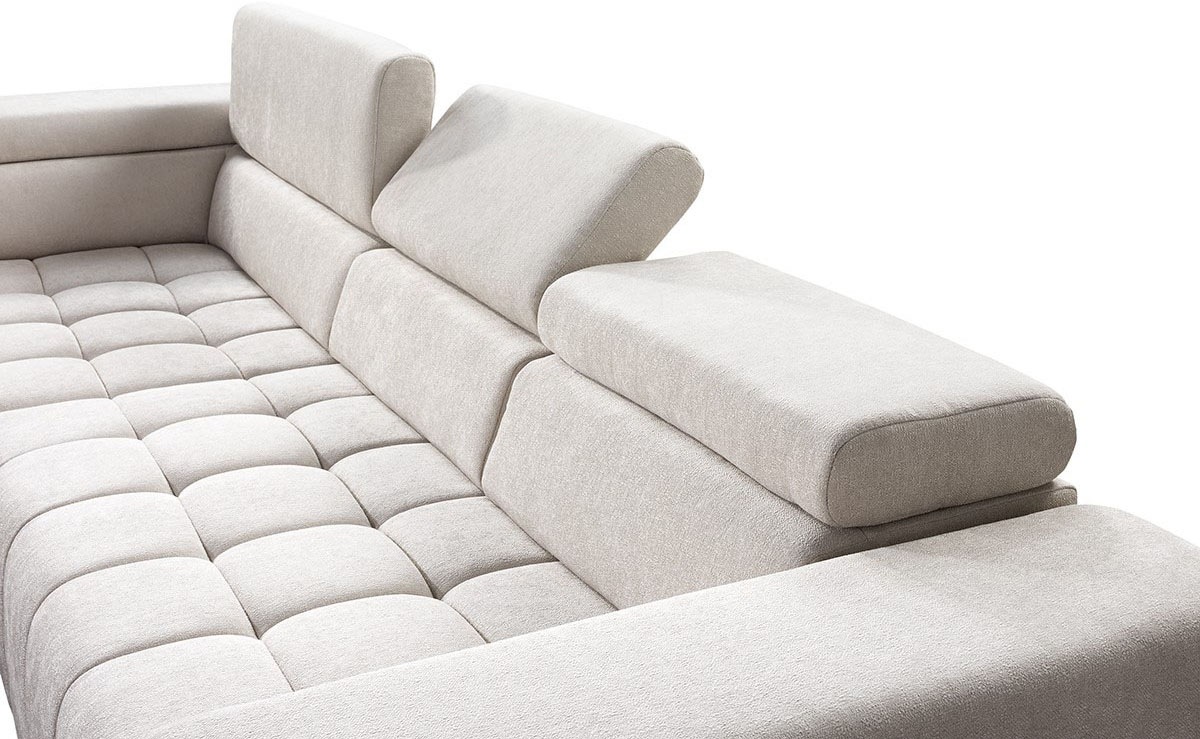 exxpo - sofa fashion Ecksofa »Elianos, hoher Sitzkomfort, aufwendige Kreuzsteppung im Sitz, L-Form«