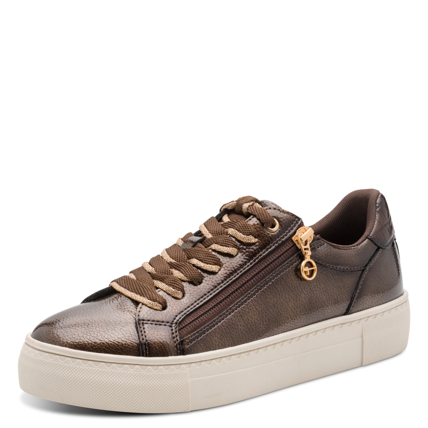 Tamaris Plateausneaker  Freizeitschuh, Halbschuh, Schnürschuh mit T-Logoanhänger