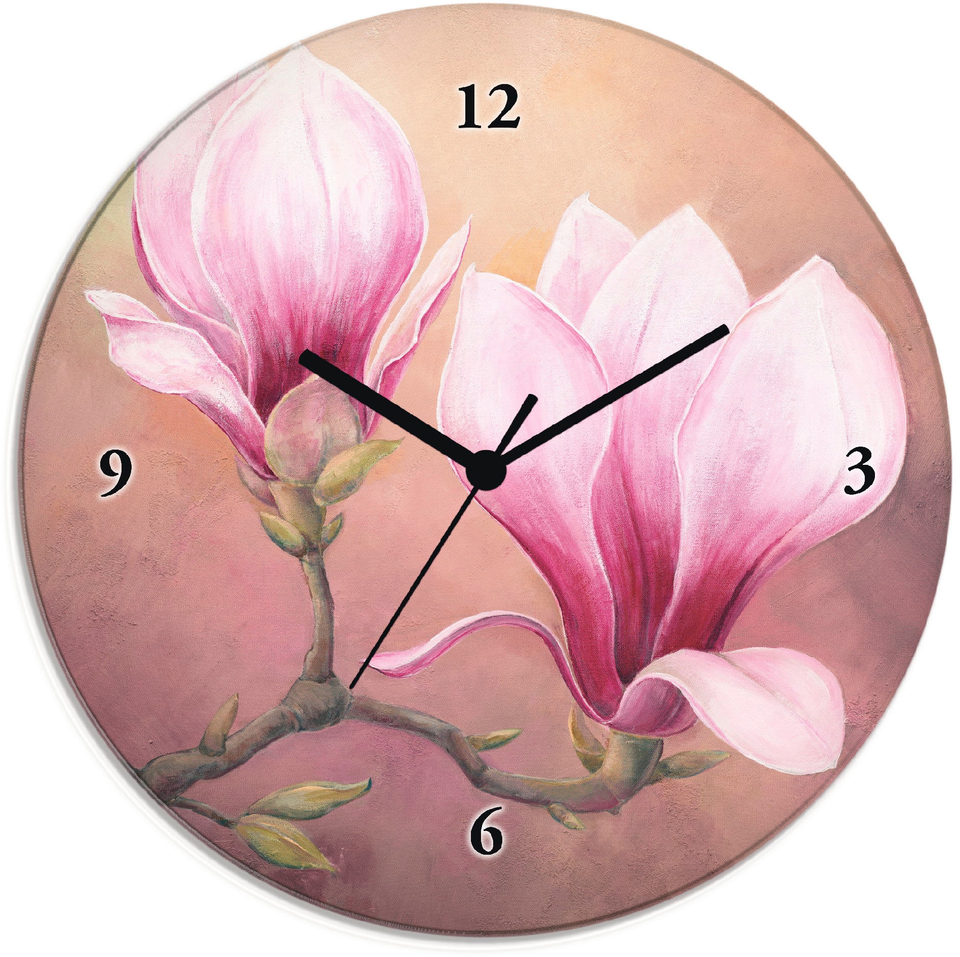 »Späte wahlweise Wanduhr lautlos Funkuhrwerk, kaufen Artland bequem ohne Quarz- mit oder Magnolie«, Tickgeräusche