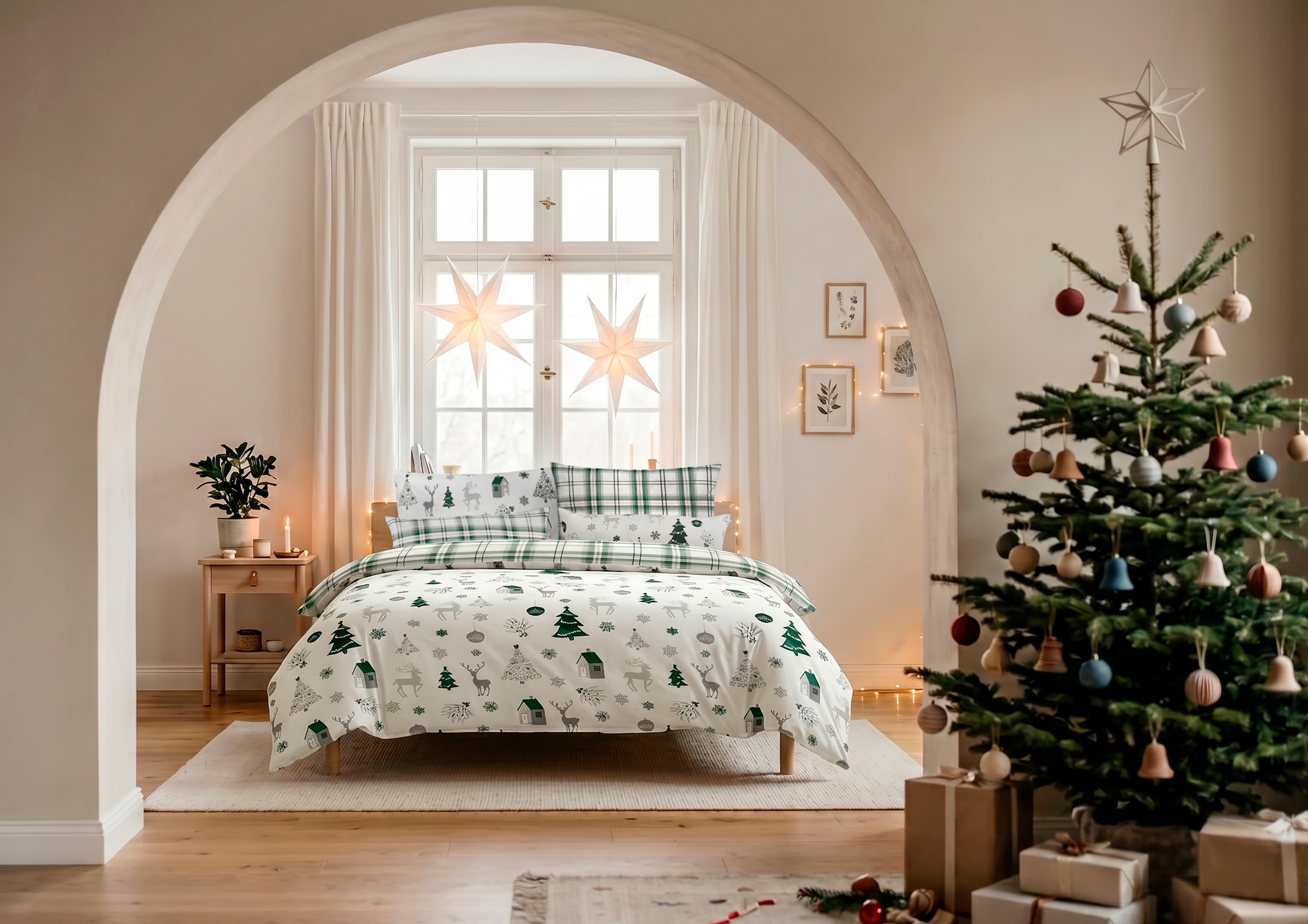OTTO home Bettwäsche »Mikkel« 2 Bettwäsche ab Gr. 135x200 cm,100% Baumwolle, Weihnachten