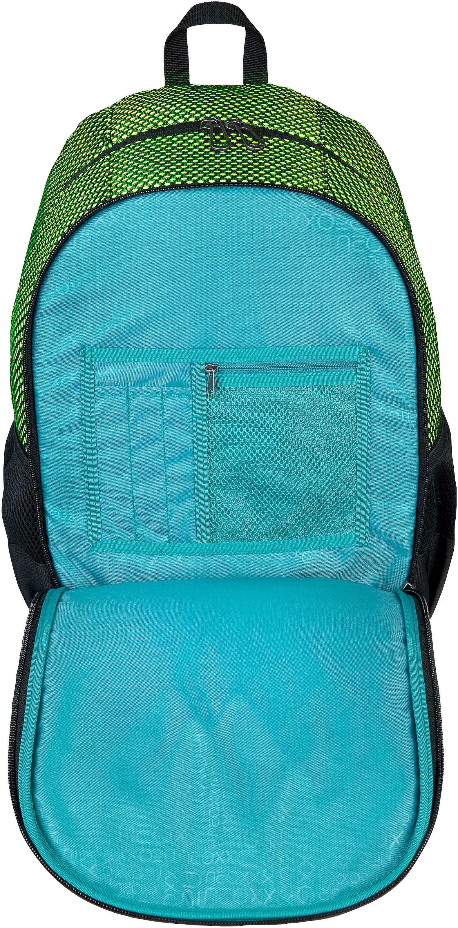 neoxx Schulrucksack »Flow, All about Neon«, teilweise aus recyceltem Material