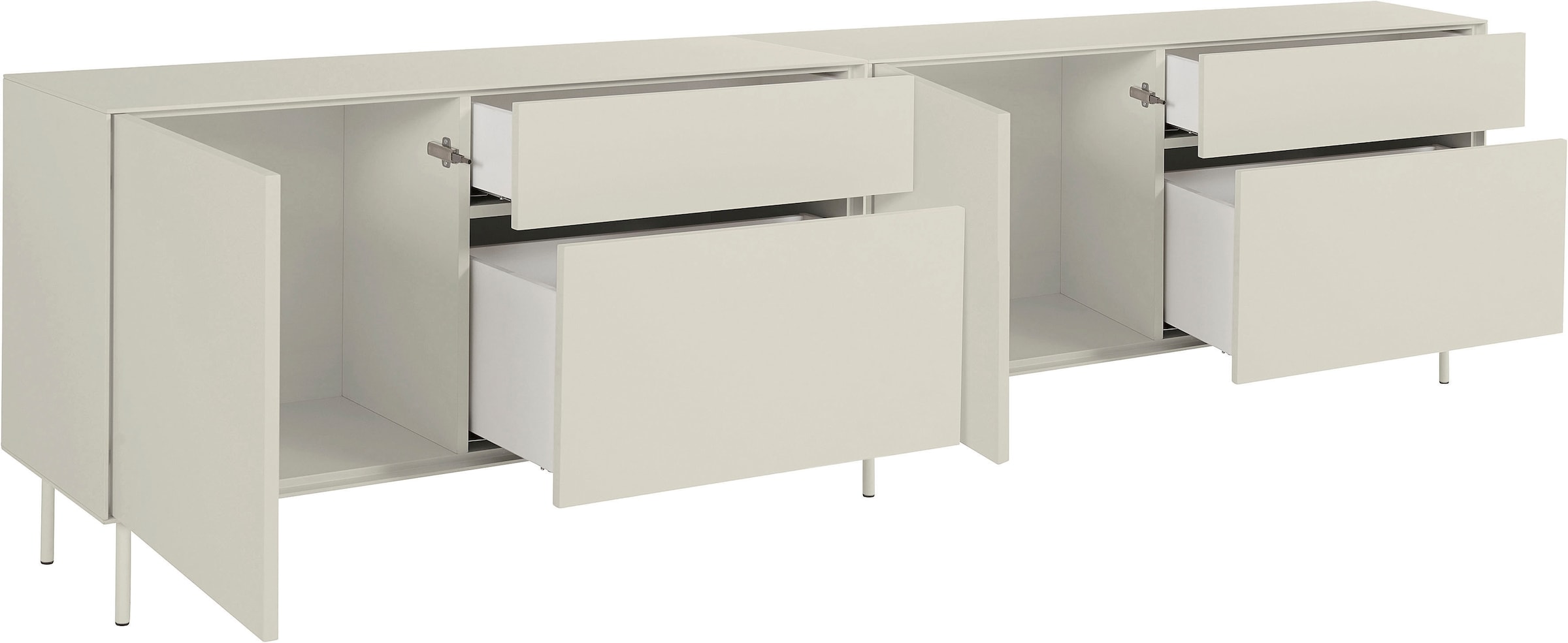 LeGer Home by Lena Gercke Lowboard »Essentials«, (2 St.), Breite: 254cm, MDF lackiert, Push-to-open-Funktion