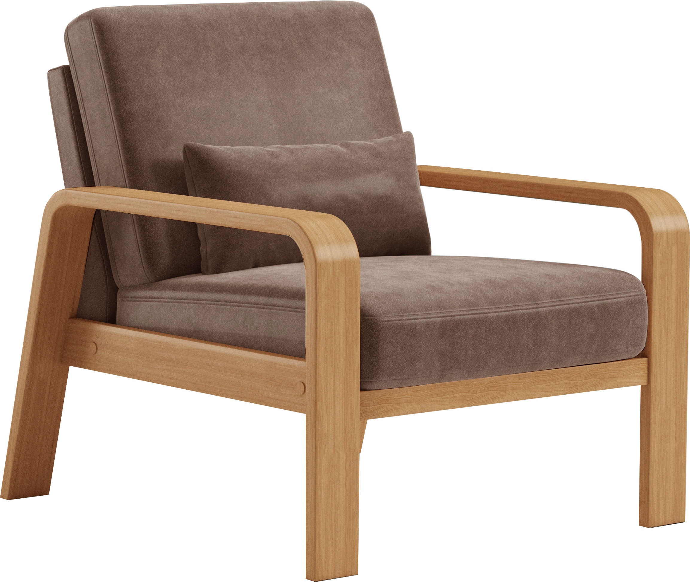 sit&more Sessel »Kolding«, Armlehnen aus eichefarbigem Buchenholz, verschiedene Bezüge und Farben