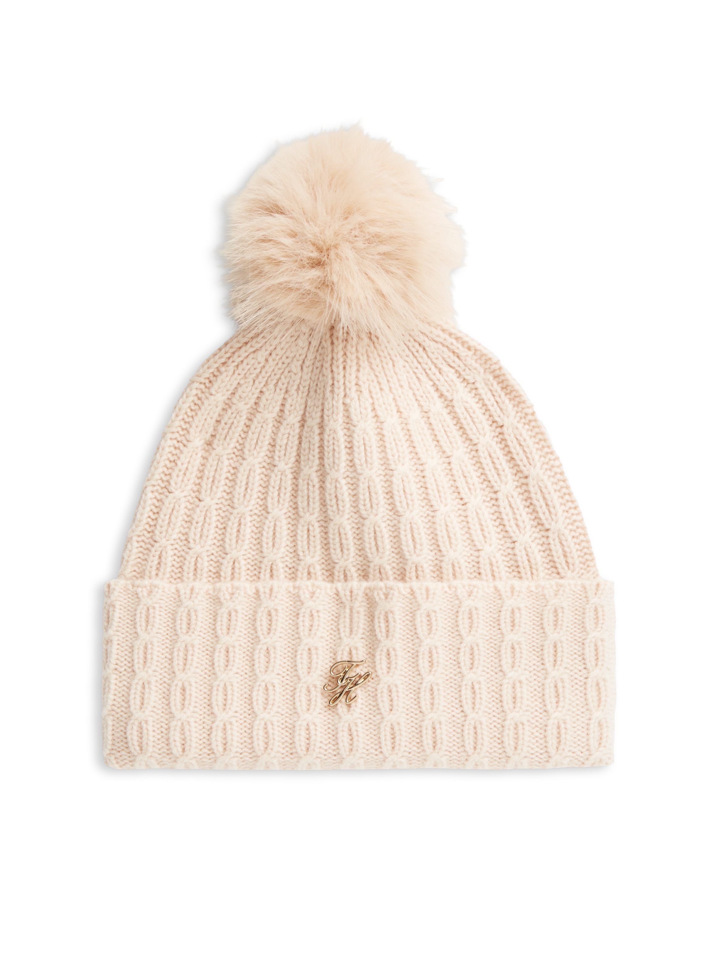 Tommy Hilfiger Beanie »TH SCRIPT CABLE POM« mit Kaschmiranteil