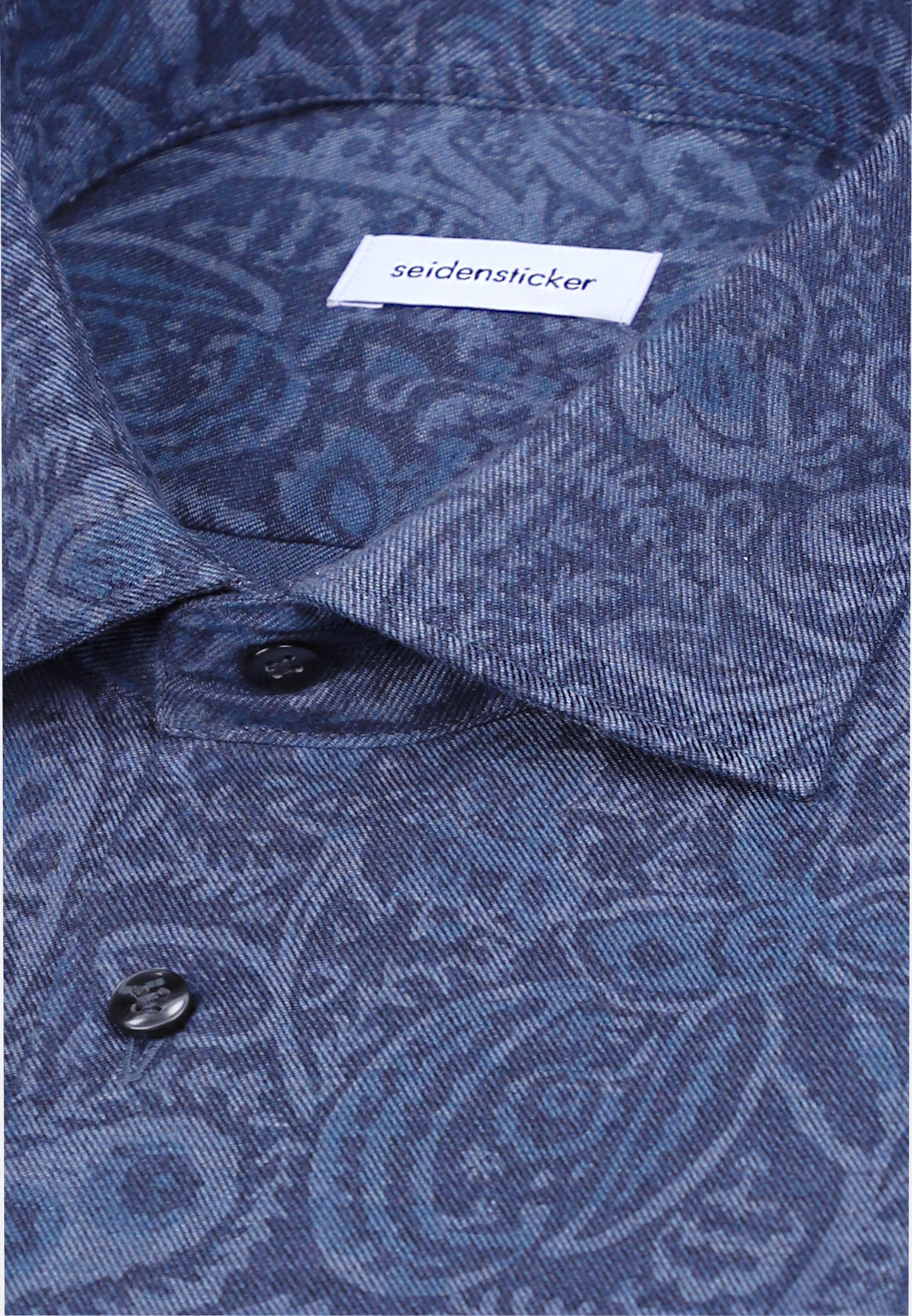 seidensticker Flanellhemd »Schwarze Rose« Slim 1/1 Kentkragen Druck