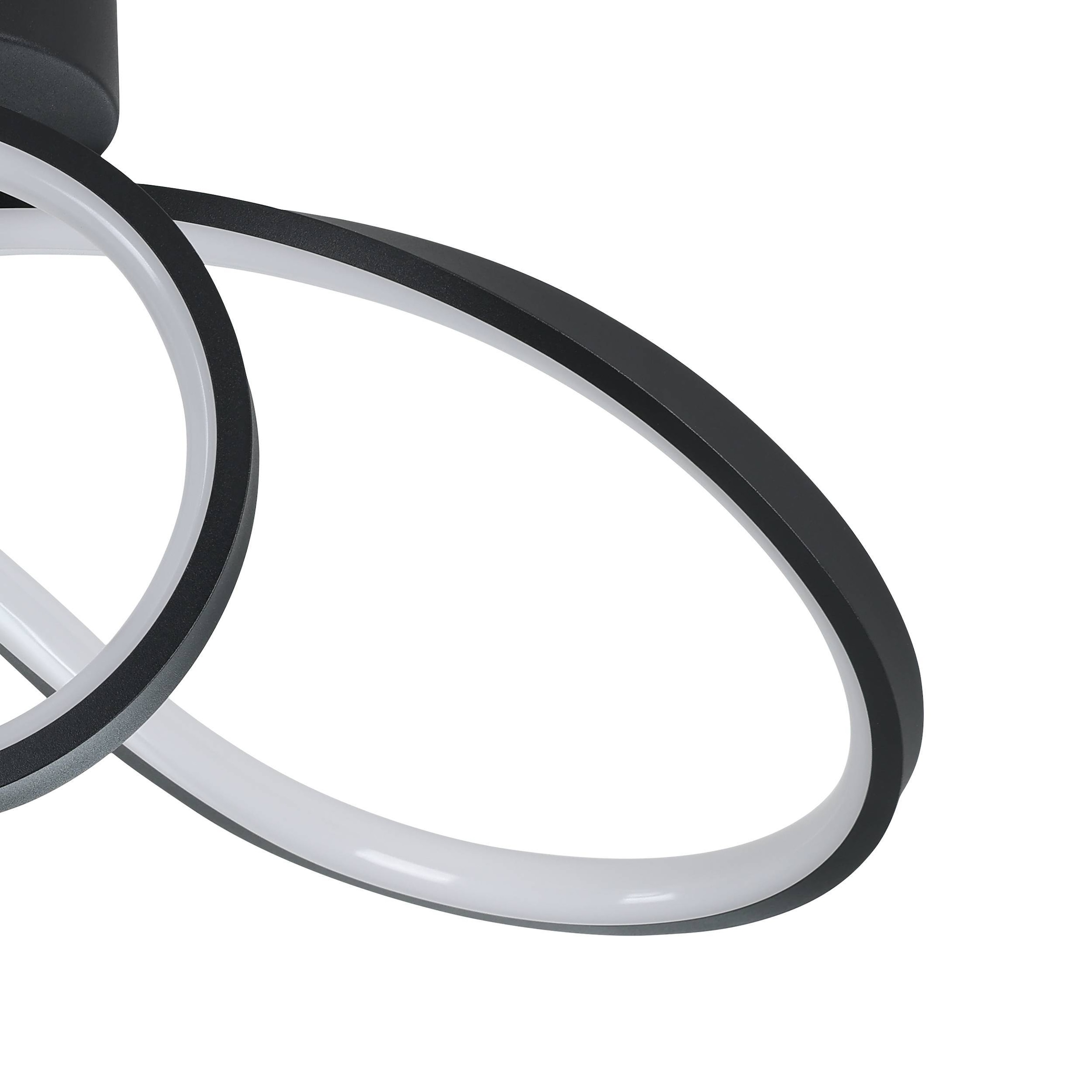 EGLO Deckenleuchte »Calarossa-Z Deckenlampe, ZigBee, App und Sprachsteuerung, Metall« LED-Modul 1 Stk. Kaltweiß | RGB Wand-/Deckenleuchte - L70,5 x B23 x H20,5 cm - schwarz - 22W inkl.