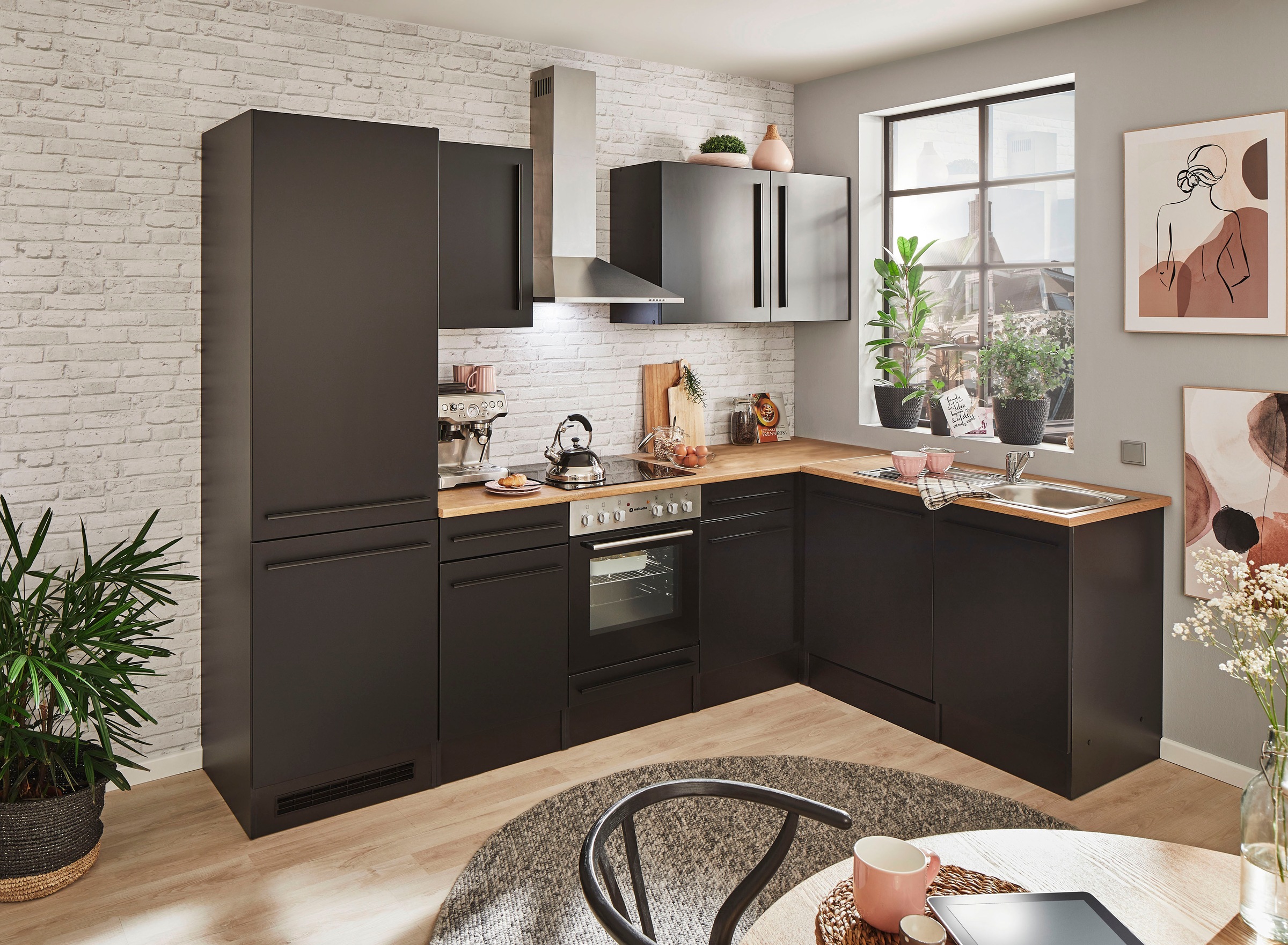 BASIC by Balculina Winkelküche »Jazz«, Stellbreite 280x175 cm, wahlweise mit E-Geräten