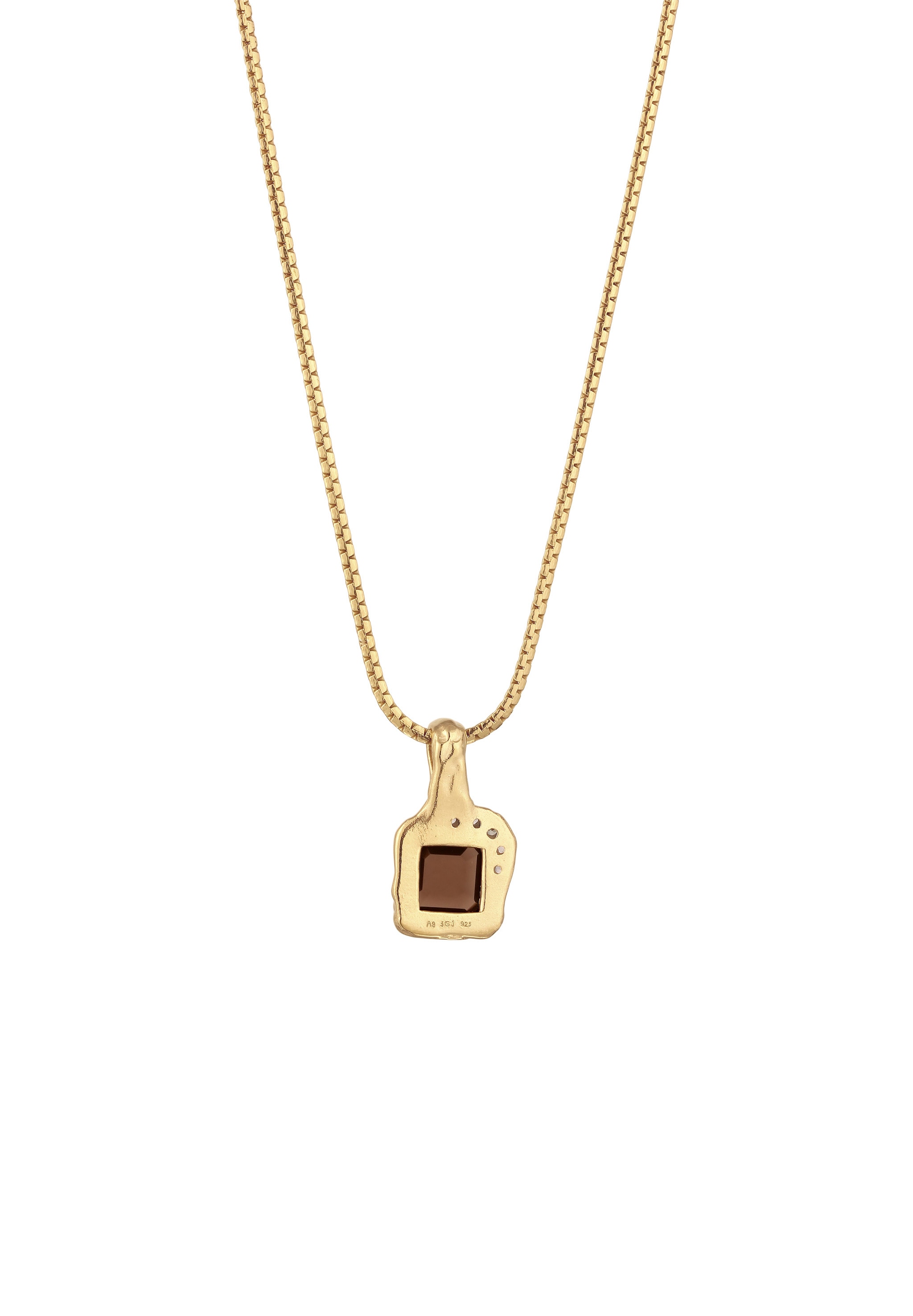 HAZE & GLORY Kette mit Anhänger »Halskette Anhänger Topas Synthetische Turmalin Weiß 925 Sterling Silber Vergoldet«