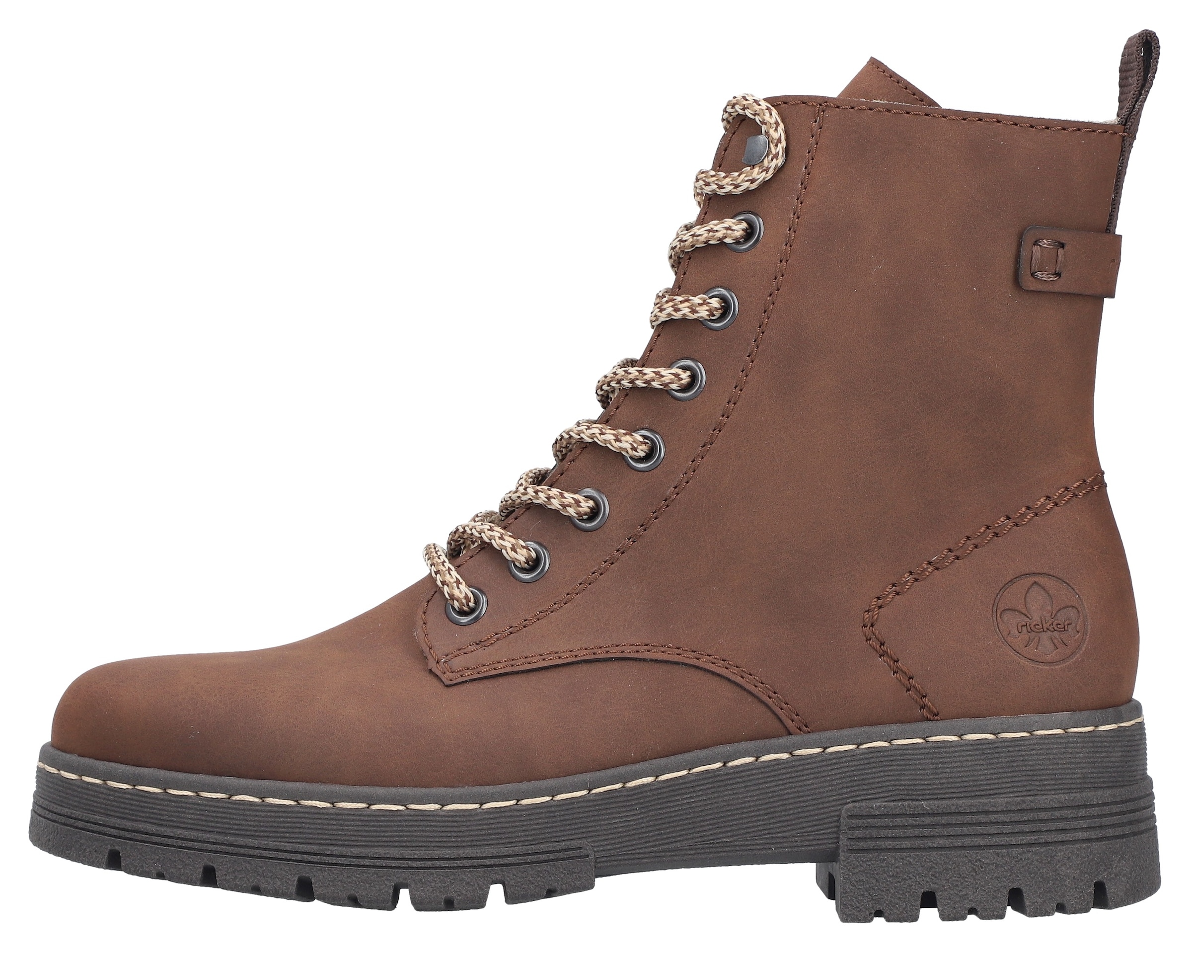 Rieker Schnürstiefelette  Schnürboots, Plateauboots, Profilsohle, mit Innenreißverschluss