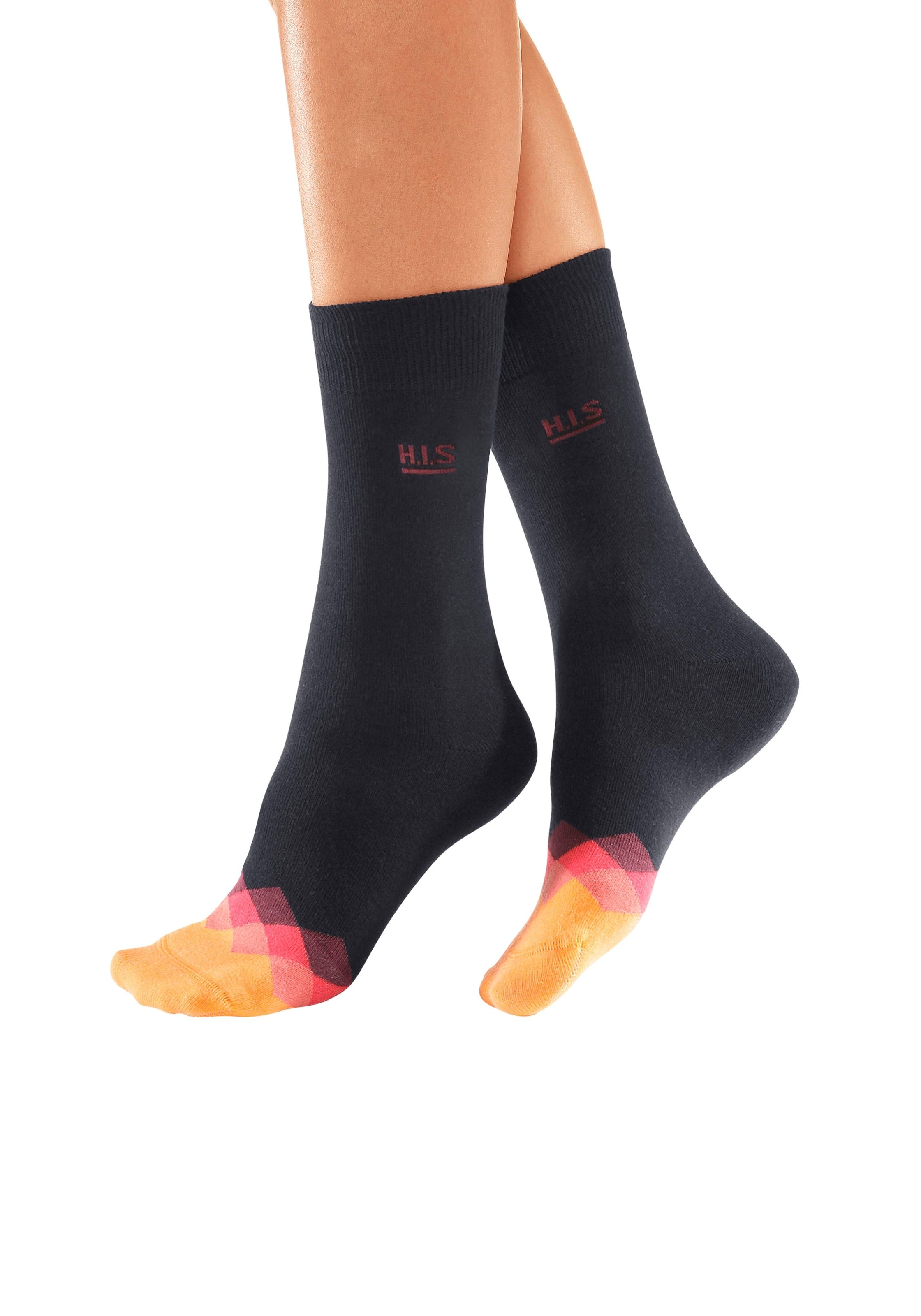 H.I.S Socken, gemusterter Paar), (Set, 7 Spitze bei ♕ bunt mit