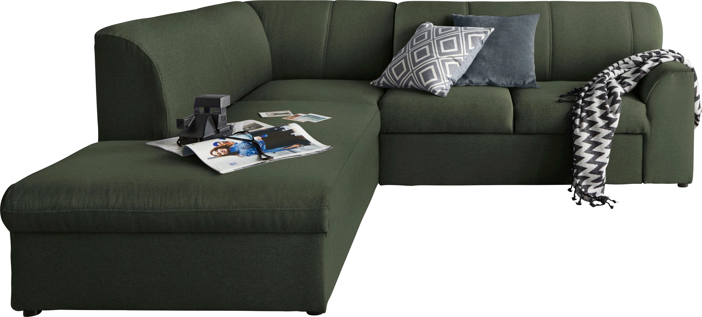 DOMO collection Ecksofa »Topper zeitlos elegant, kompakte Stellmaße, OTTOs Choice, L-Form«, mit Ottomane, wahlweise mit Schlaffunktion