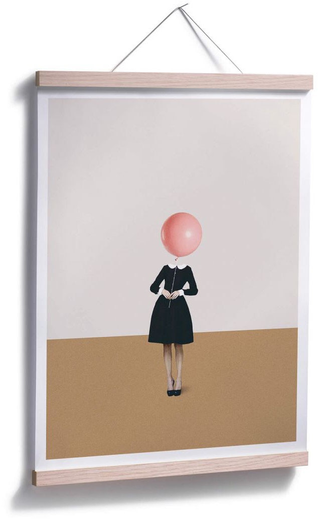 »Léon auf (1 Mädchen«, Luftballon Bild, Rosa Wandposter Luftballon, Poster St.), Wall-Art Rechnung Poster, kaufen Wandbild,
