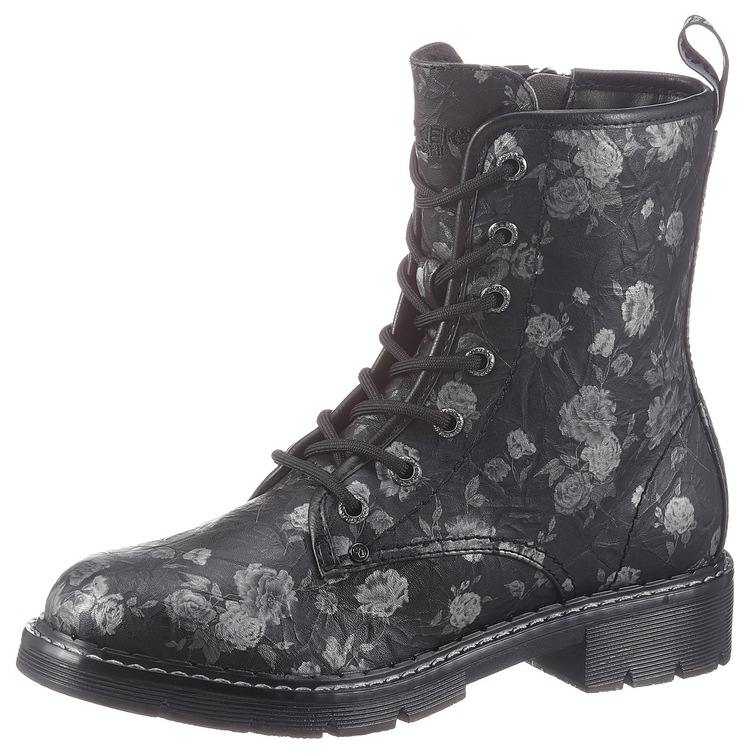 Schnürboots, mit Blumendruck