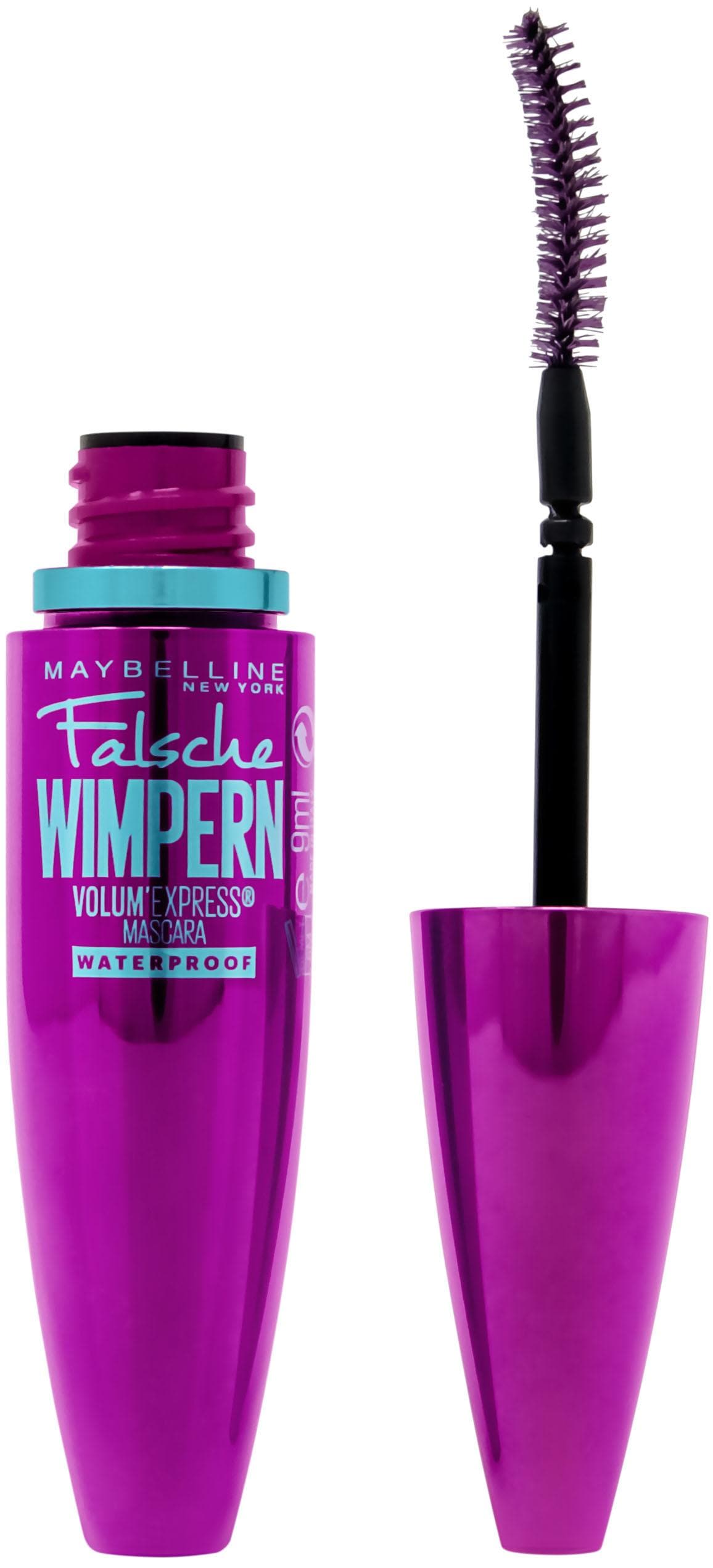 bei Löffelbürste Express NEW Waterproof«, Patentierte »Volum\' Falsche YORK MAYBELLINE Wimpern ♕ Mascara