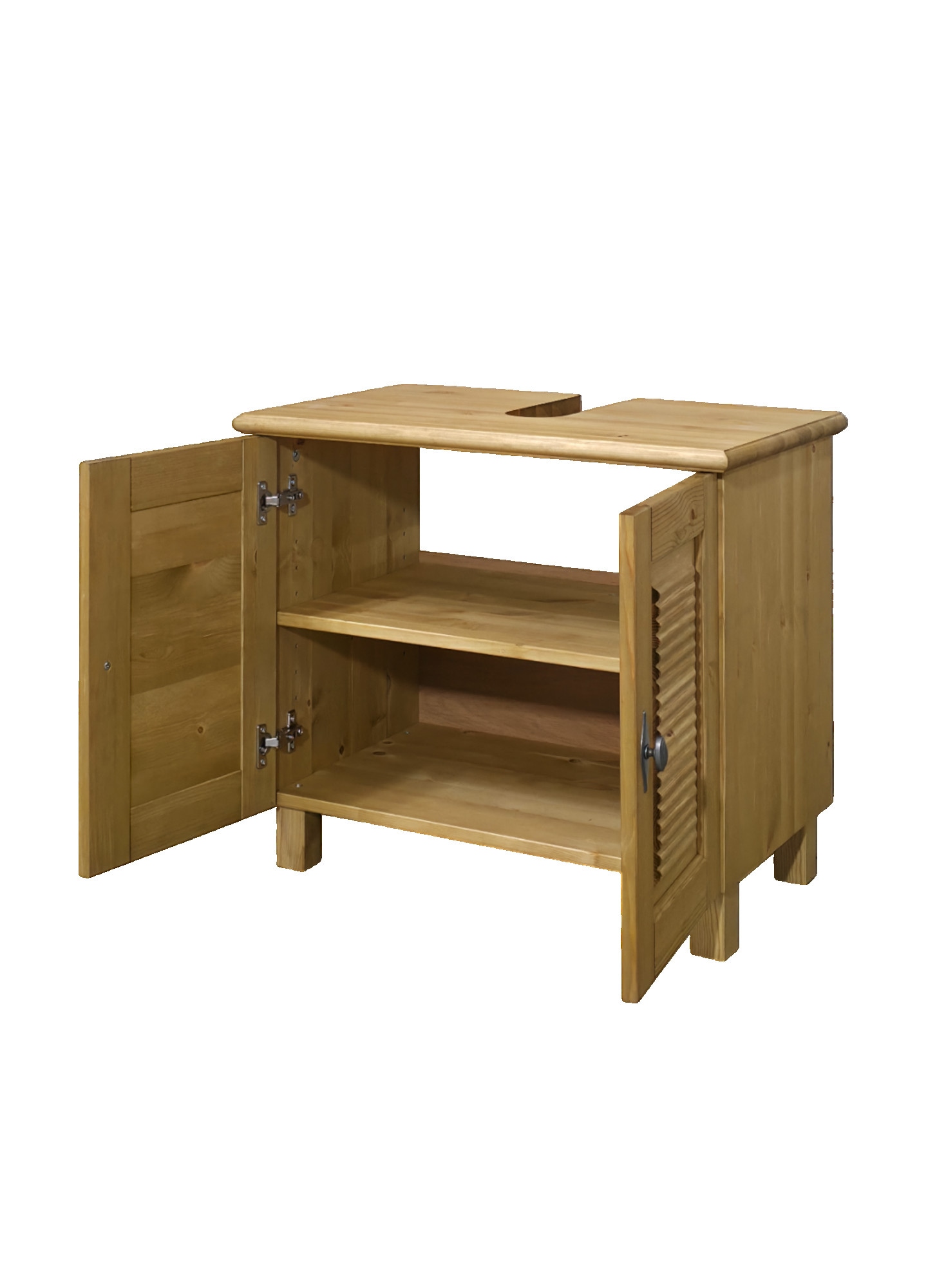 OTTO home Waschbeckenunterschrank »Rauna« aus massiver Kiefer, Breite 64 cm, Rillenoptik, made in EU