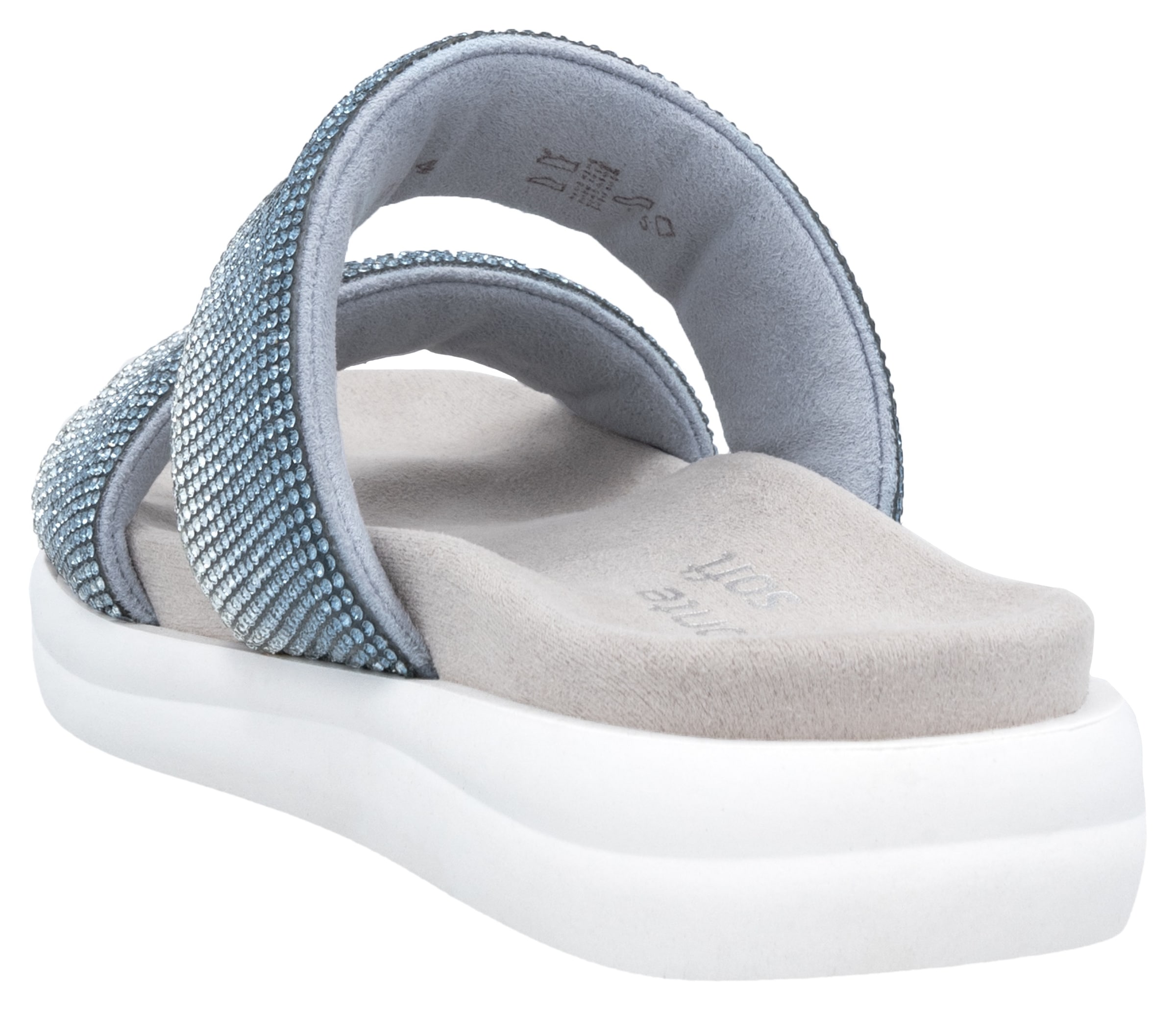 Remonte Pantolette, Plateau, Sommerschuh, Schlappen mit funkelenden Strasssteinen