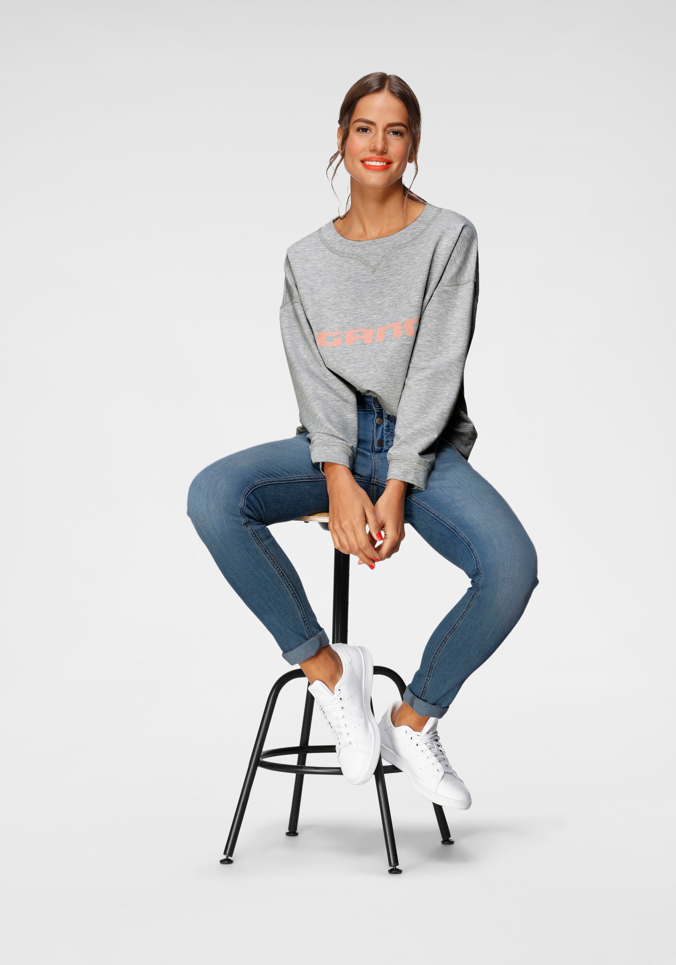 GANG Skinny-fit-Jeans »94MEDINA«, mit stylischer halb offener Knopfleiste