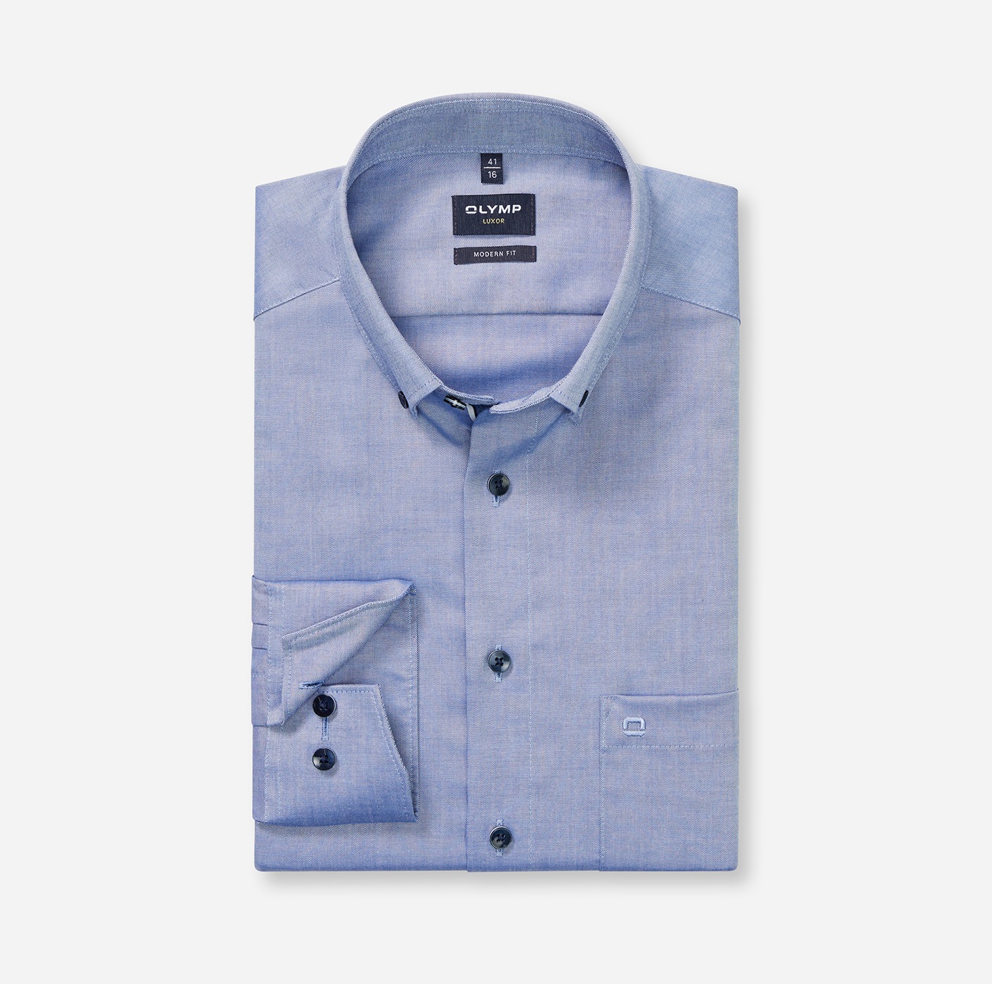 OLYMP Langarmhemd »Luxor modern fit«, modern fit, Businesshemd, Button-down-Kragen