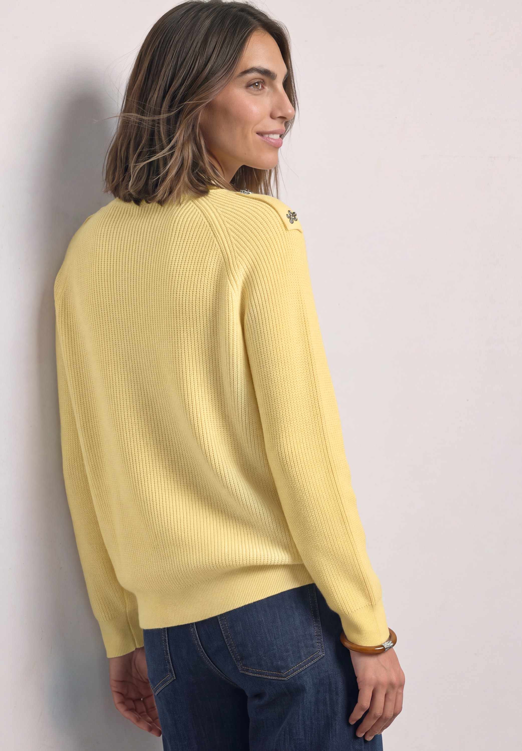 STREET ONE Stehkragenpullover Pullover mit Turtle Neck und Knopfdetails