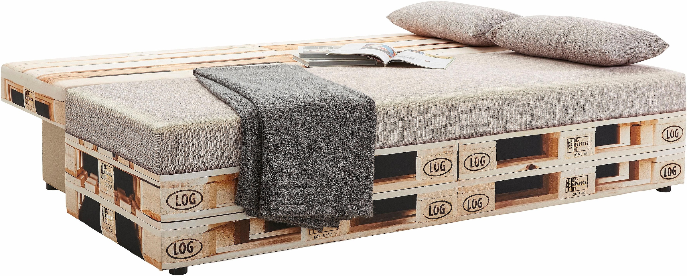 exxpo - sofa fashion Schlafsofa »Extravagantes Sofa für Individualisten mit Bettfunktion und Bettkasten«, in außergewöhnlichen Bezugsvarianten, Solitärmöbel