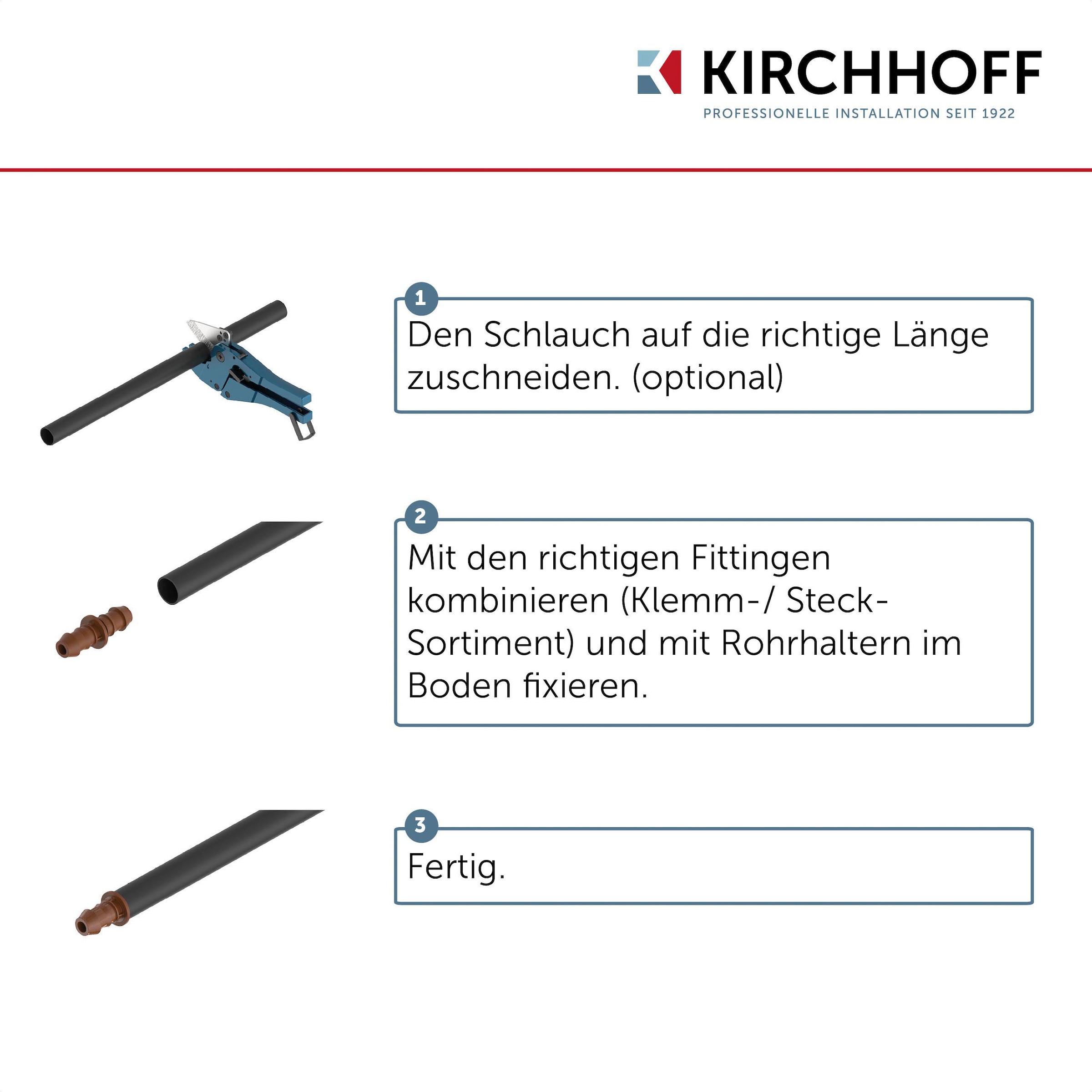 Kirchhoff Bewässerungsschlauch, Tropfrohr 25 m x 16 mm, Tropfschlauch, Drip-Bewässerung