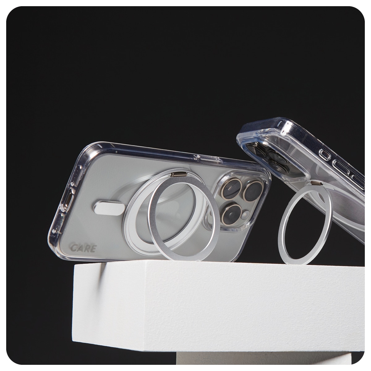 CARE by PanzerGlass Handyhülle »Feature Silver Kickstand MagSafe Apple iPhone 16 Pro Max«, Backcover, Schutzhülle, Handyschutzhülle, Case, Schutzcase, stoßfest
