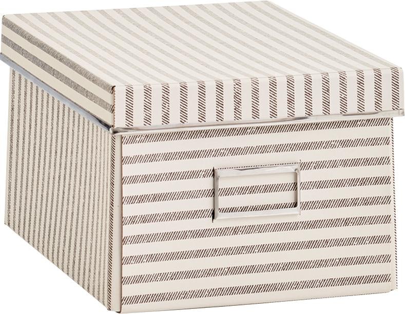 Aufbewahrungsbox »Stripes«, Pappe, beige