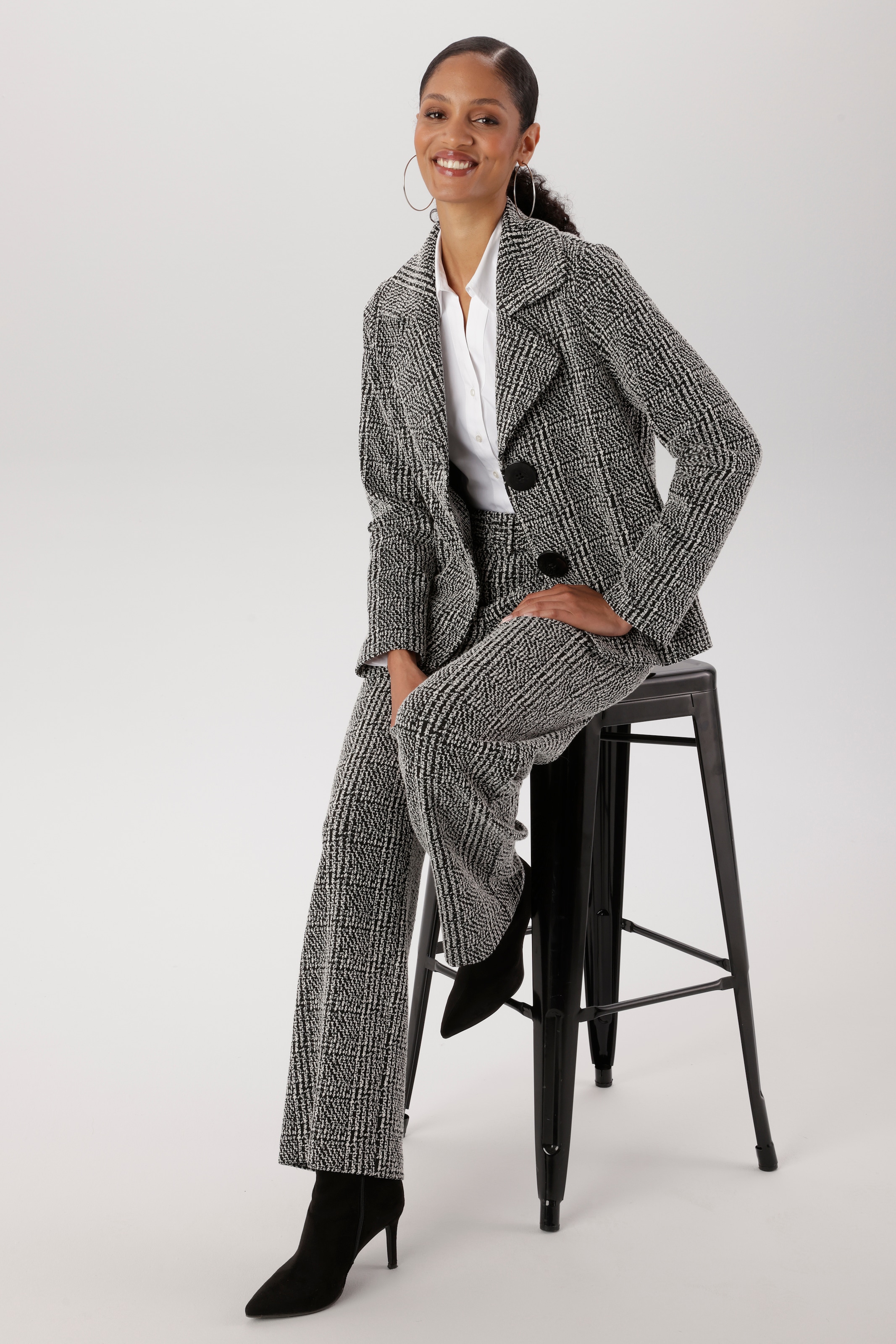 Aniston SELECTED Kurzblazer in moderner Kurzform und klassischem Karomuster - NEUE KOLLEKTION