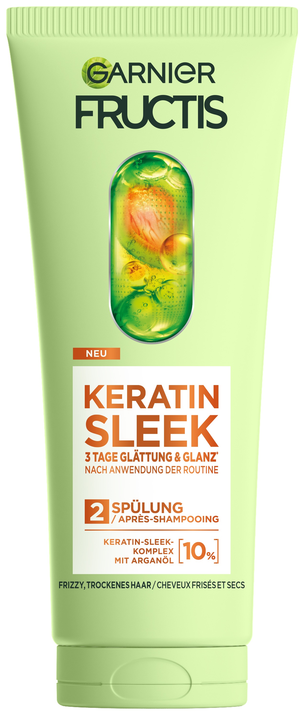 GARNIER Haarspülung "FRUCTIS KERATIN SLEEK SPÜLUNG" für trockenes, zu Frizz neigendes Haar