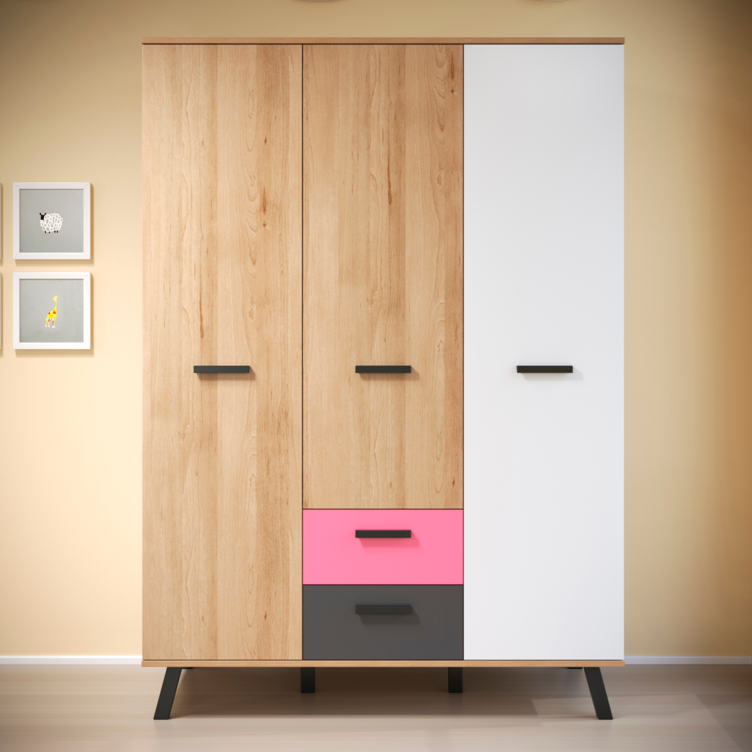 trendteam Babymöbel-Set »Mats«, (Set, 3 tlg., Bett, Wickelkommode, Schrank)