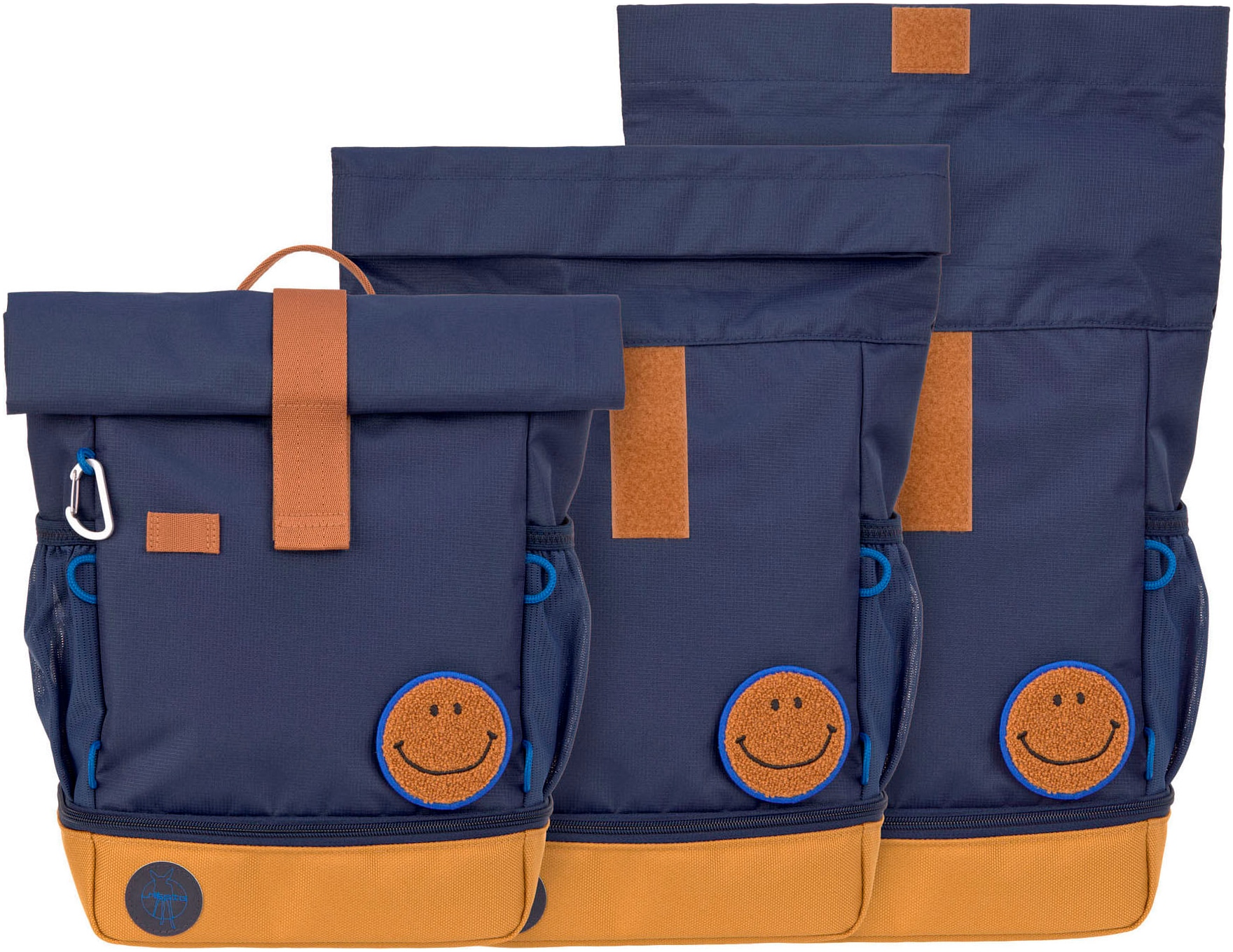 LÄSSIG Kinderrucksack »Little Gang, Mini Rolltop Backpack, navy«, Reflektoren, aus recycelten PET-Flaschen