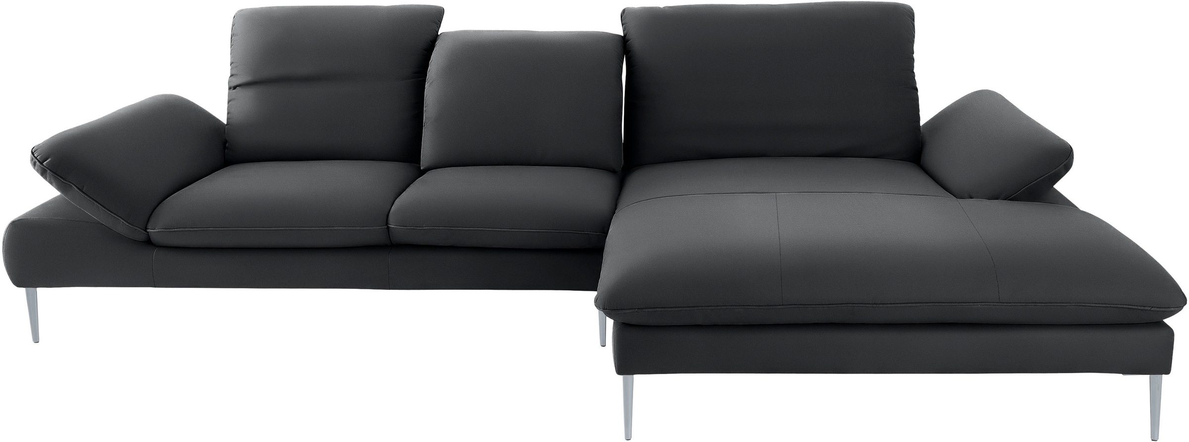 W.SCHILLIG Ecksofa »enjoy&MORE, Designsofa, bequem, zeitlos und elegant, L-Form«, mit Sitztiefenverstellung, Füße silber matt, Breite 340 cm