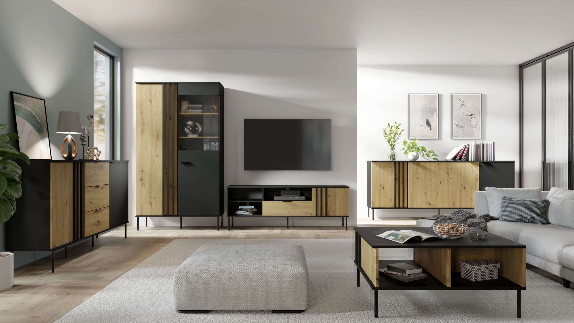OTTO home Couchtisch »AELLOR Kaffeetisch mit viel Stauraum, modernes Design« Beistelltisch mit zusätzlichen Aufbewahrungsschränken