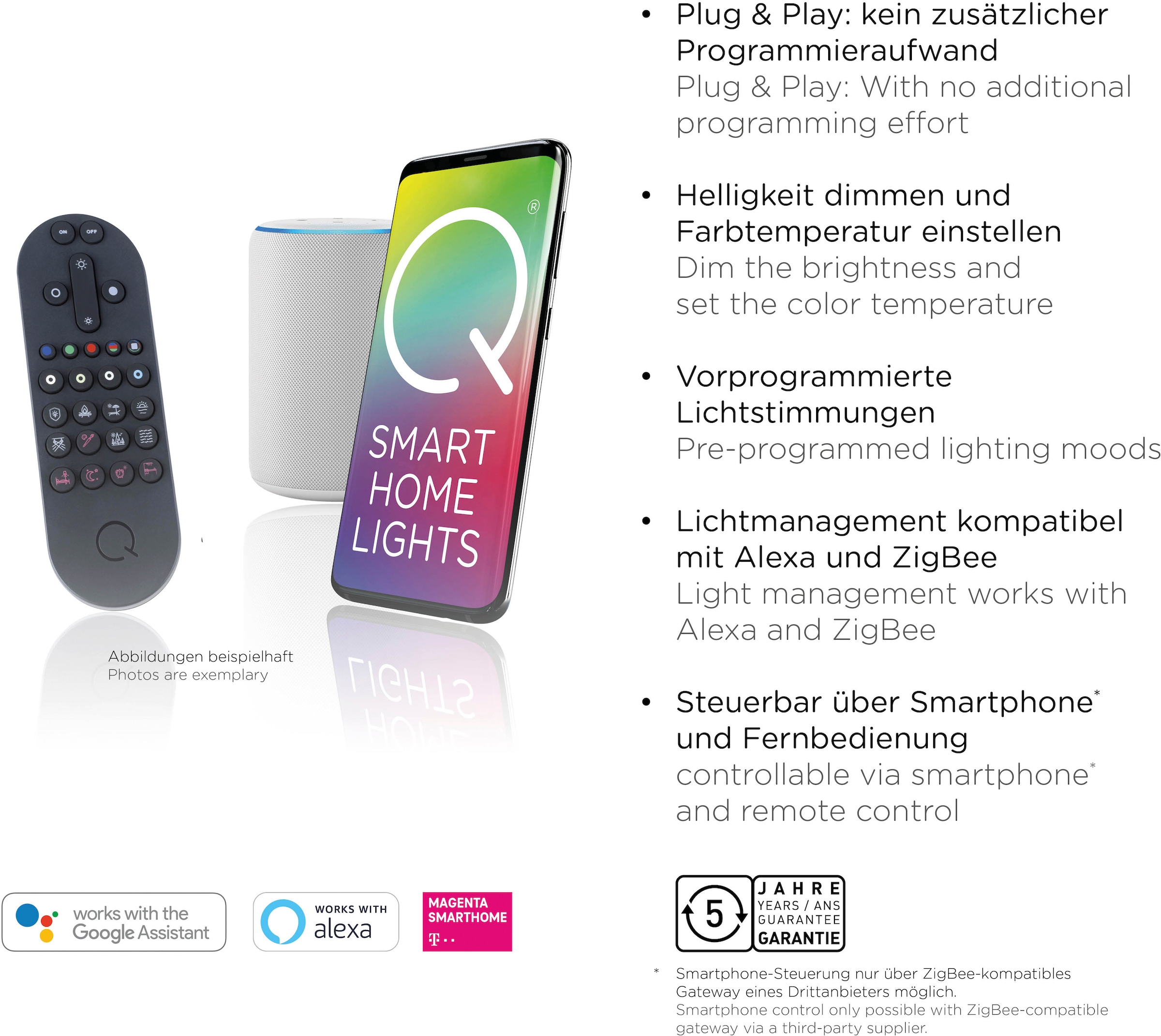 Neuhaus Q SMART HOME LIGHTS LED Tischleuchte »Q-ROTATE« LED-Board 1 Stk. warmweiß - kaltweiß