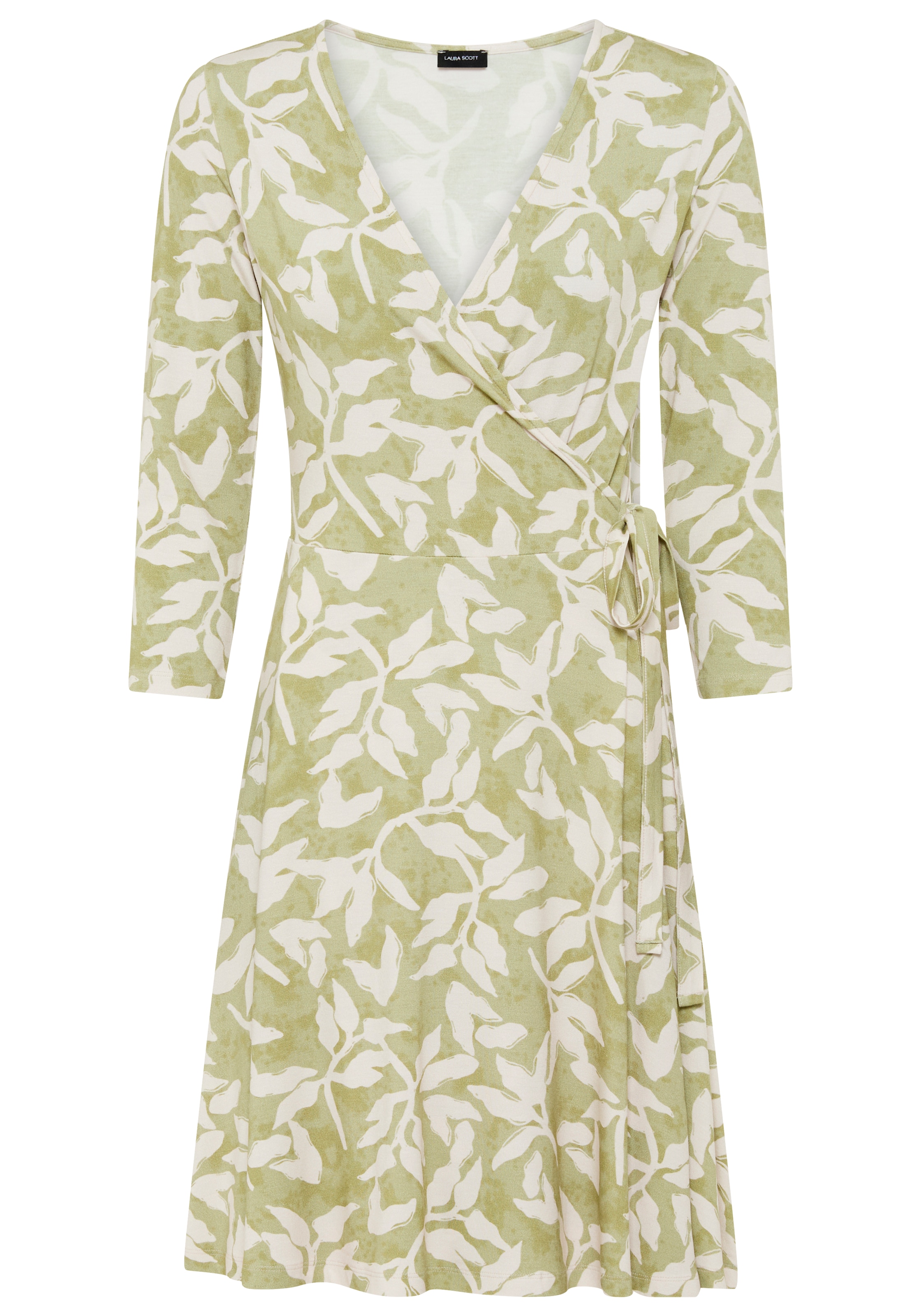 Laura Scott Jerseykleid »aus elastischer Shirtware« femininer Stil, für entspannte Tage, mit V-Ausschnitt, mit 3/4-Ärmeln