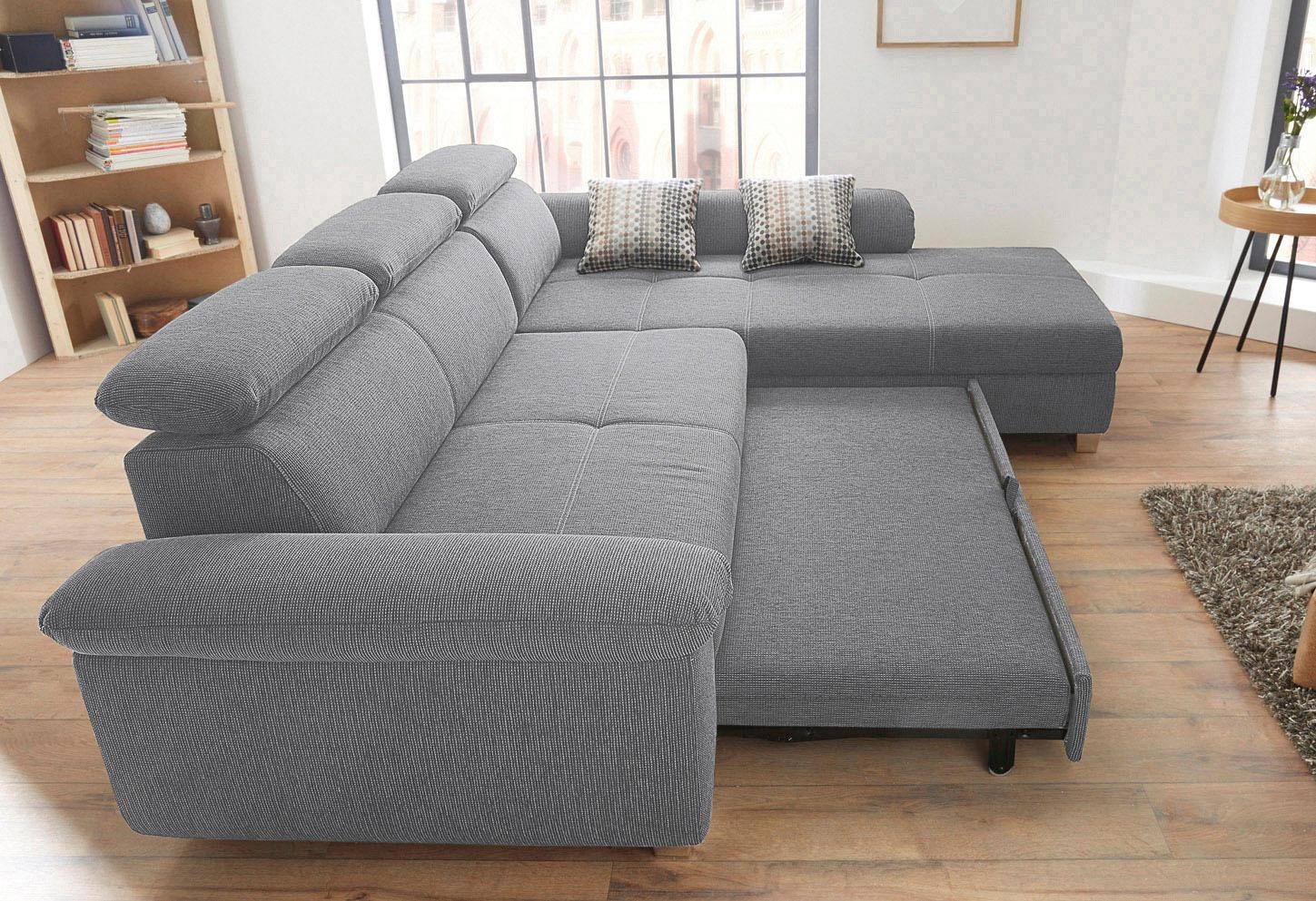 Jockenhöfer Gruppe Ecksofa »Landshut L-Form« inklusive Bettfunktion, Kopf- bzw. Rückenteilverstellung