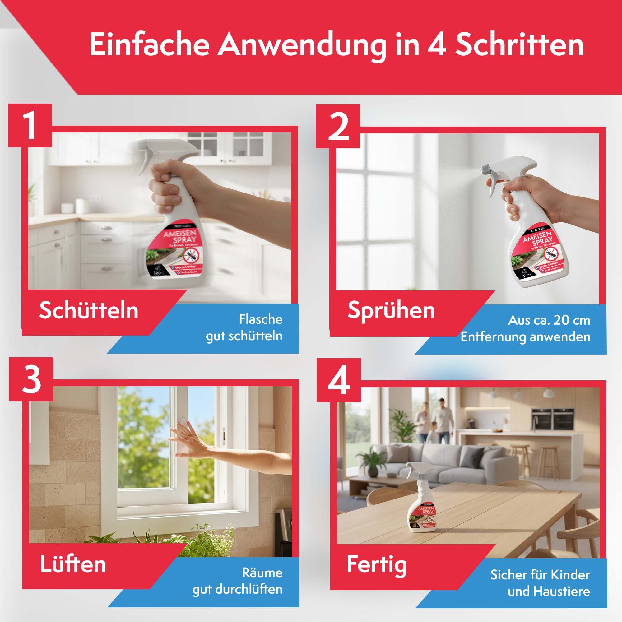 Pattler Vergrämungsmittel »Ameisenspray für Haus & Garten« 500 ml