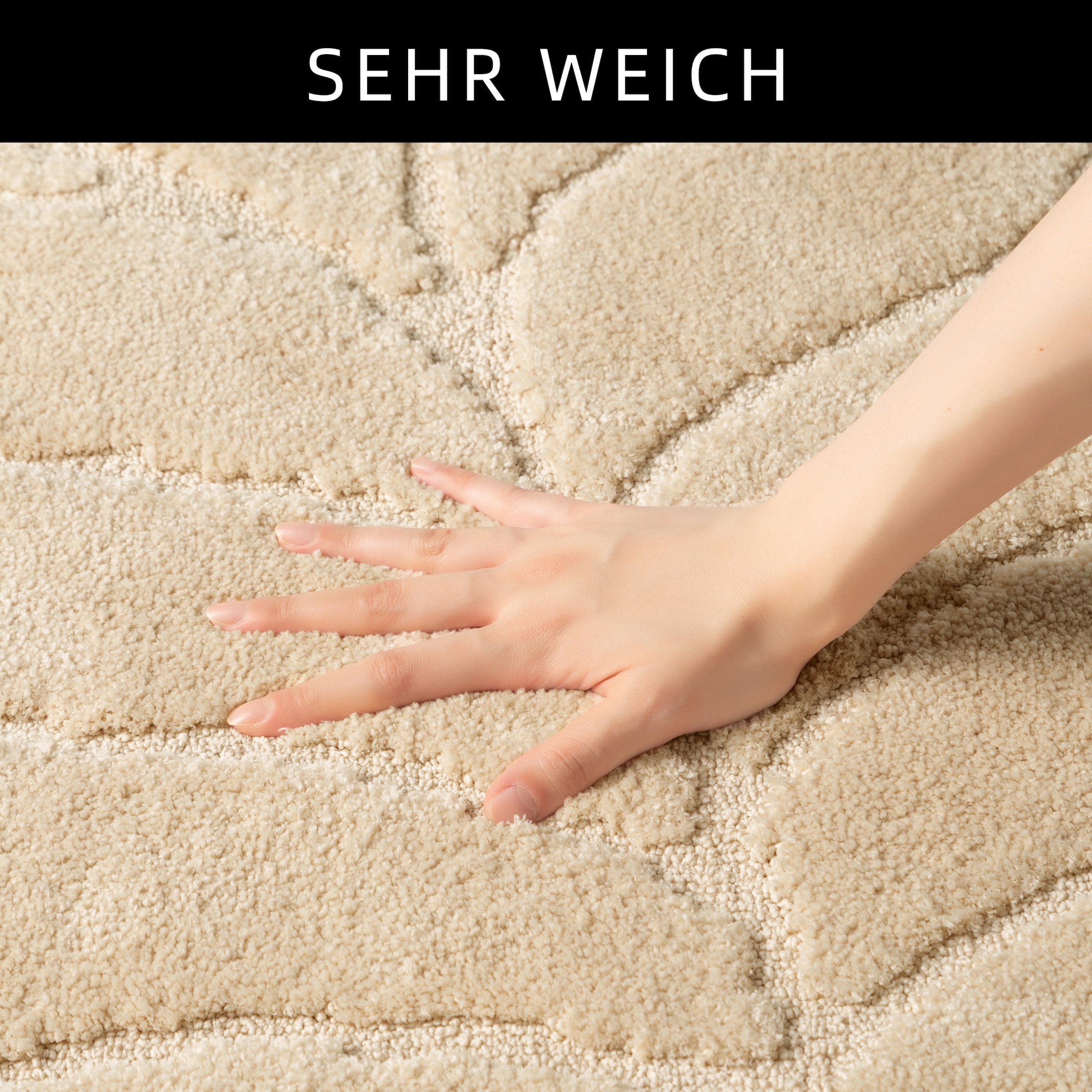 my home Badematte »Epense, Badvorleger, Badezimmer Teppich, Duschmatte mit Blattstruktur«, rutschhemmend beschichtet, fußbodenheizungsgeeignet-schnell trocknend, Badteppich, Uni, Blätter, Hoch-Tief, verschiedene Farben und Größen