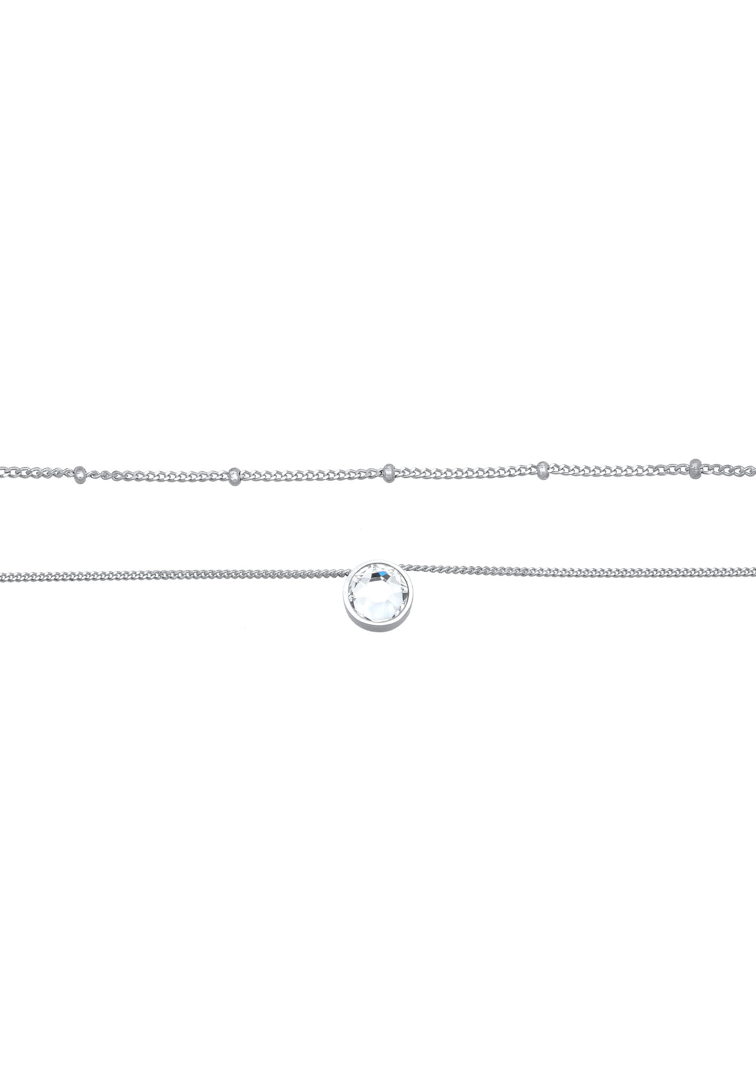 Elli Silberkette »Halskette Choker Layer Kristall Kugelkette 925 Silber«