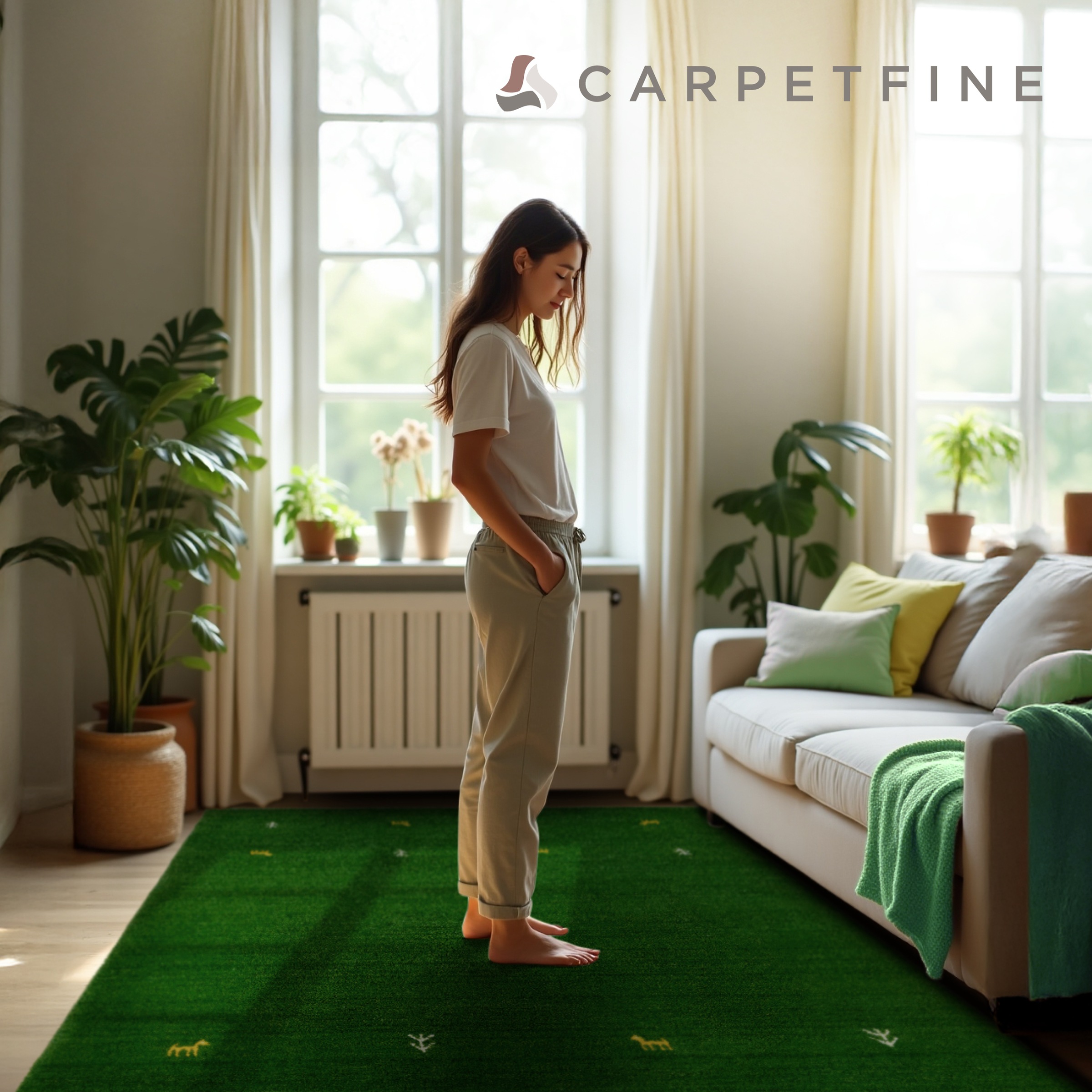 carpetfine Wollteppich »Gabbeh Uni,  auch als Läufer und Rund erhältlich« rechteckig 15 mm Höhe reine Wolle, handgewebt, Gabbeh Loom Tiermotiv, große Farbauswahl